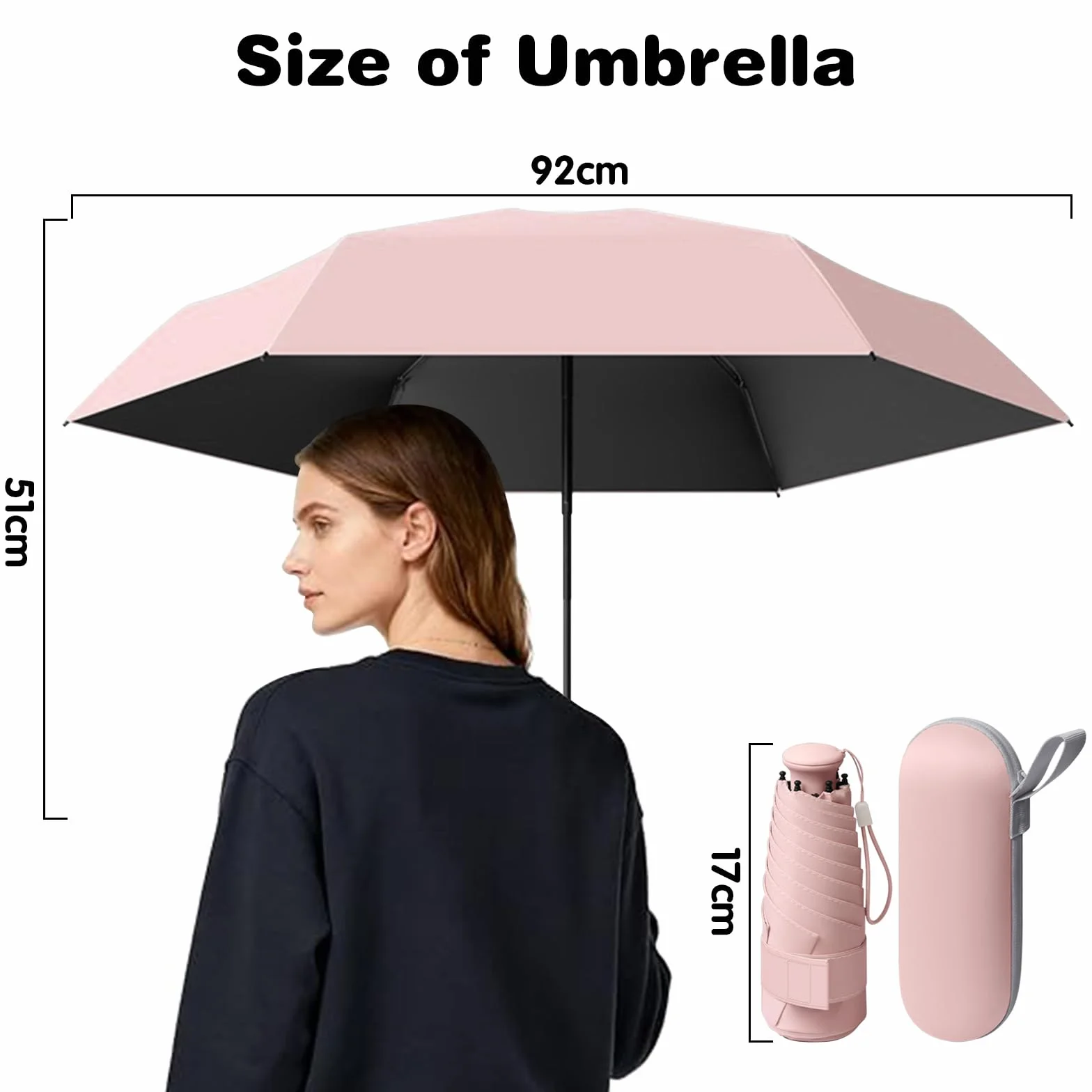Mini Parapluie Pliant Anti UV Léger Compact Poignée Rétractable