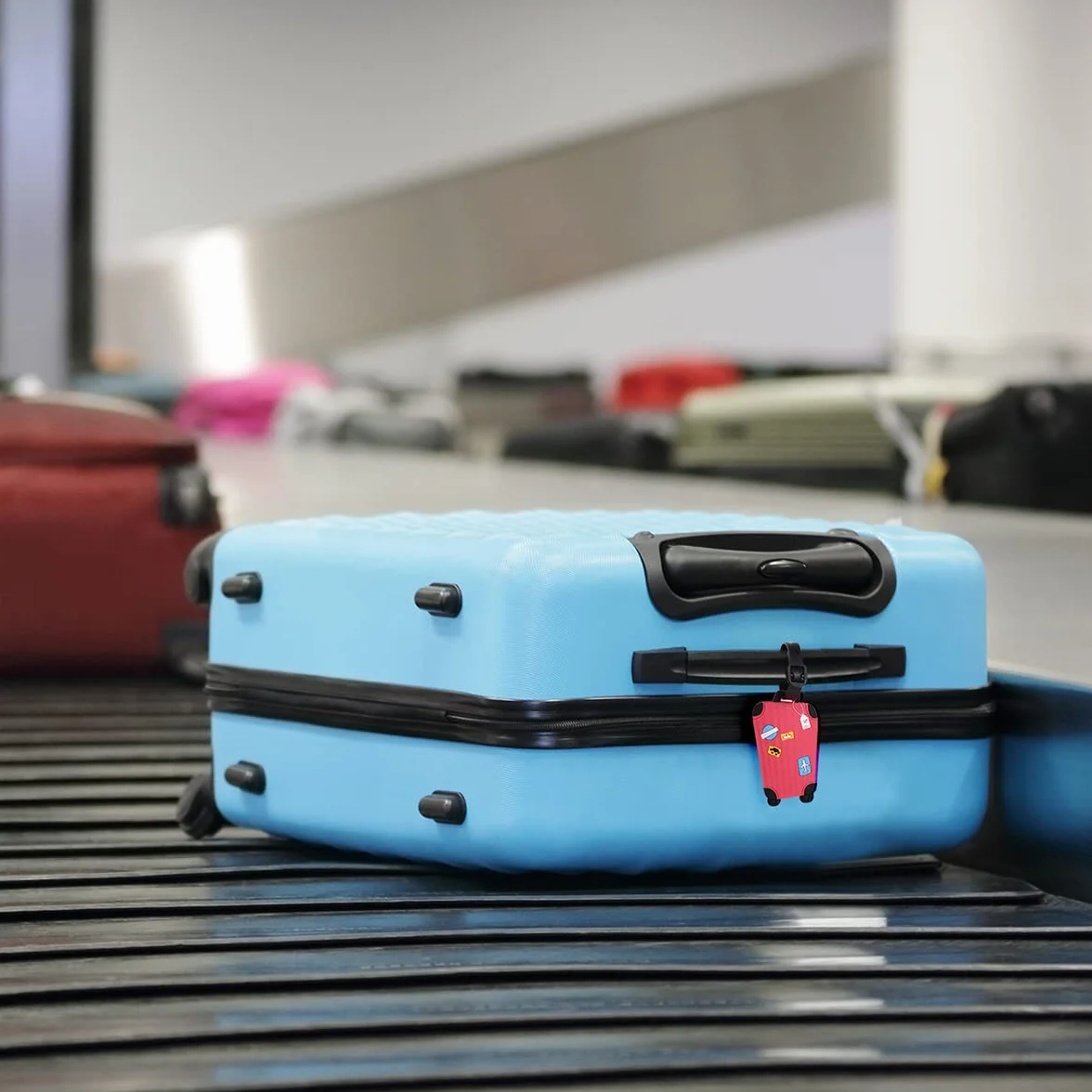 Vicloon Étiquettes Bagages en Silicone pour Sac à Main et Valise, Lot de 4 Formes Boîte