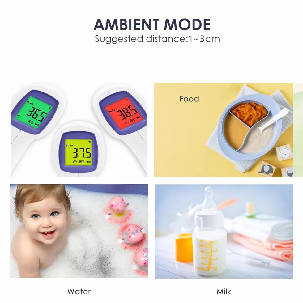 Thermomètre Infrarouge Sans Contact avec Écran LCD Rétroéclairé - Alarme Fièvre et Mémoire 50 Mesures