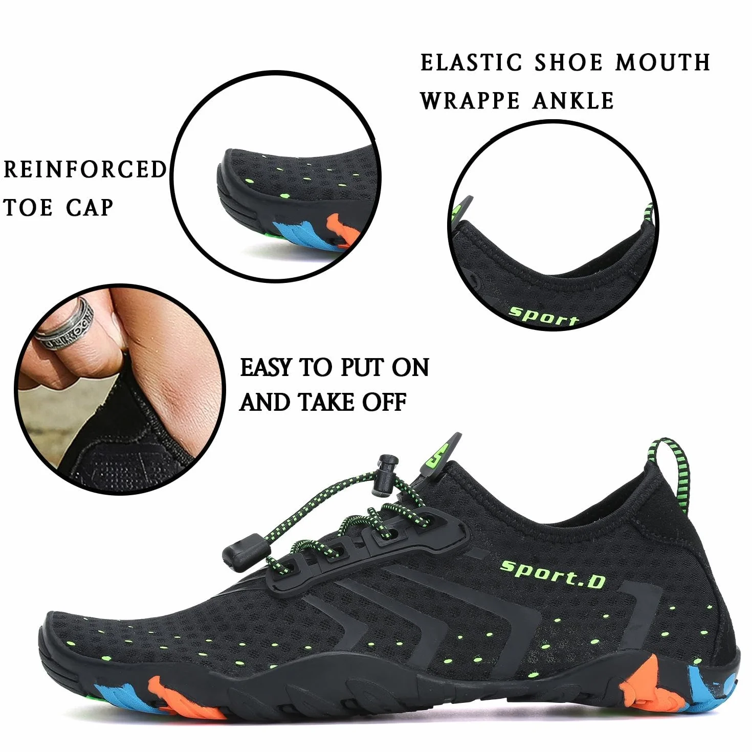 SAGUARO Chaussures Aquatiques Homme Femme Chaussure d'eau Respirant Plage Séchage Rapide Baignade GR.35-48 EU