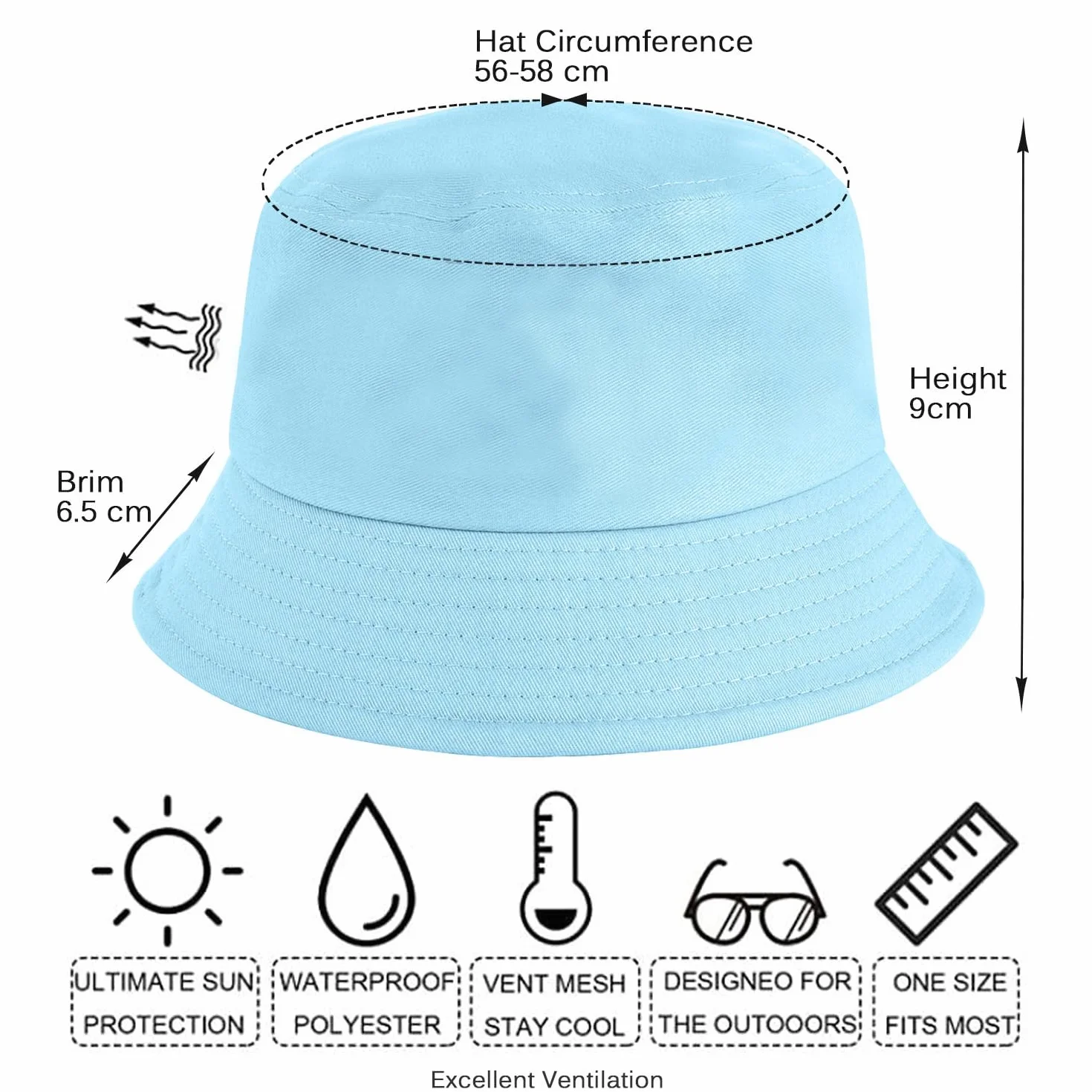 Tuopuda Bob Chapeau de Soleil Anti-UV Chapeau de Pêcheur Bucket Hat Pliable