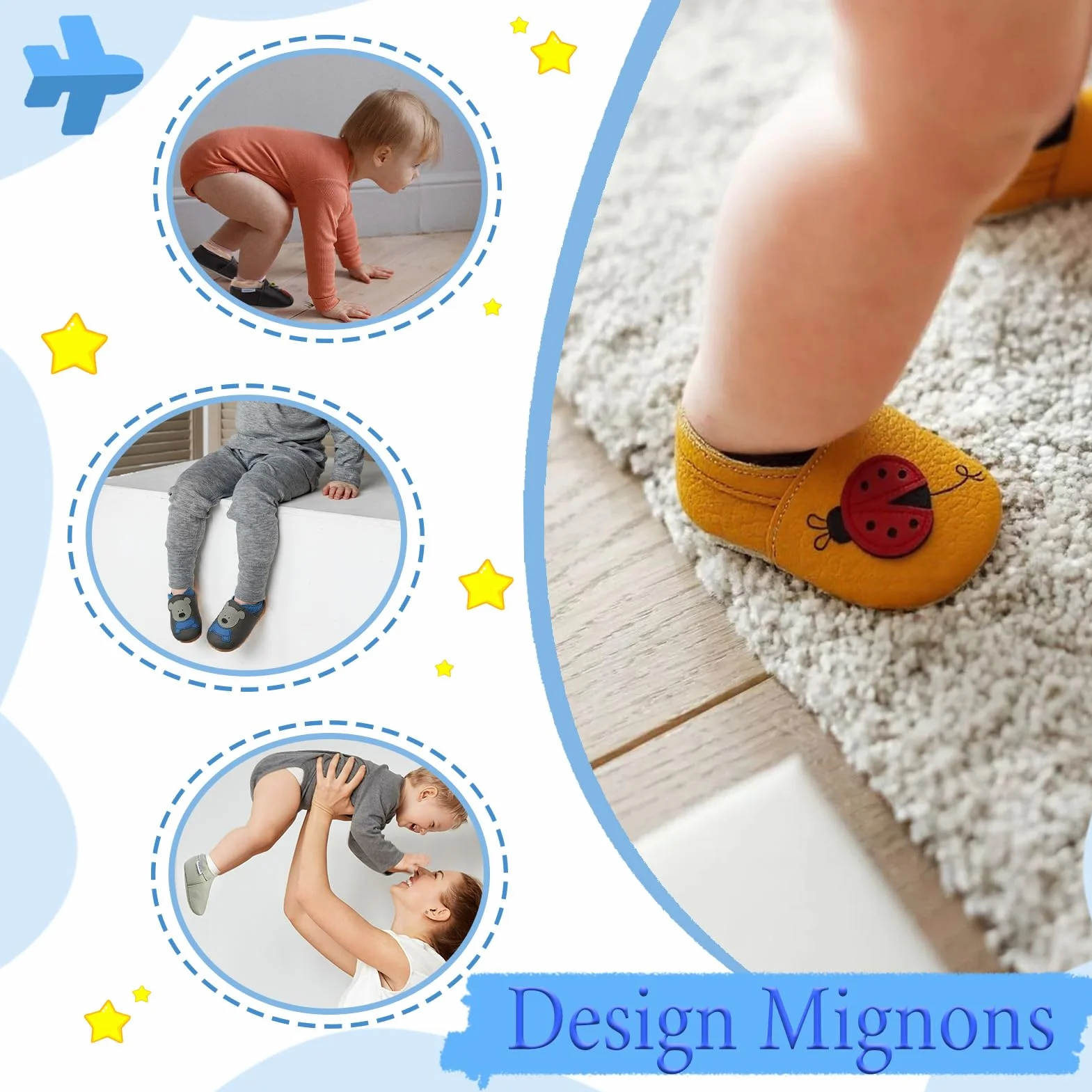 YIHAKIDS Chaussures Bébé Filles Garçons Cuir Souple Premiers Pas 0-6 Mois - 2 Ans