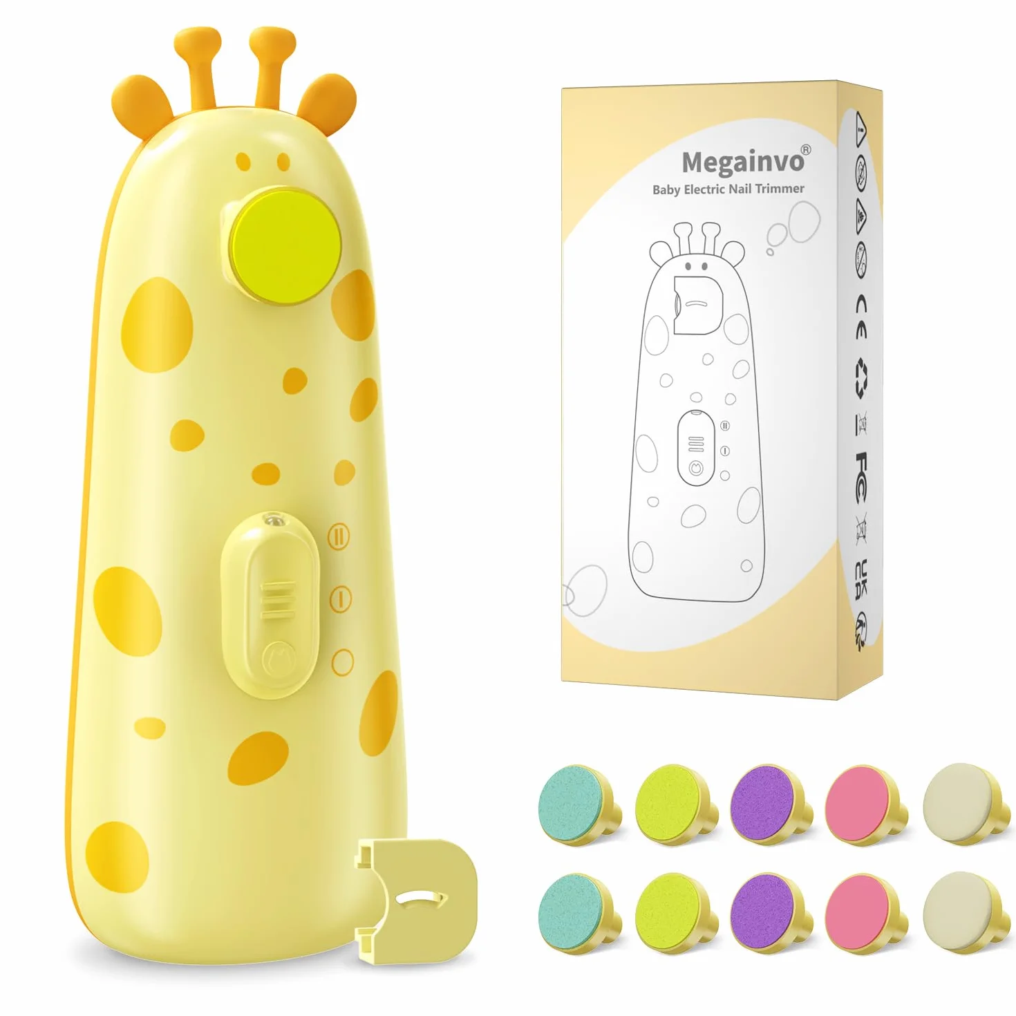 Megainvo Lime à Ongles Bébé Électrique Faible Bruit pour Nouveau-Nés et Enfants Soins des Ongles