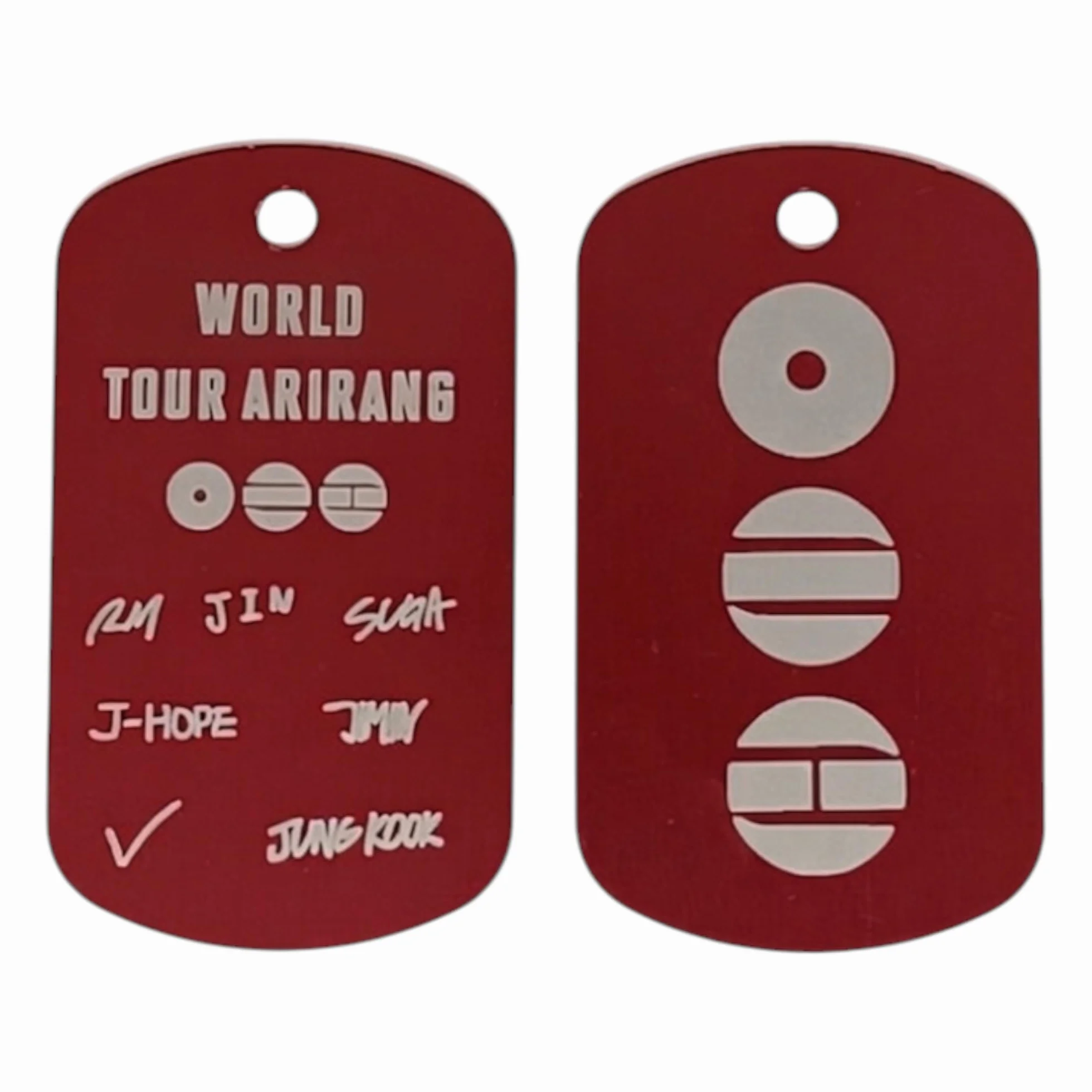 Plaque Aluminium Rouge Gravée Double Face Kpop BangTan Sonyeondan World Tour Arirang 90 cm