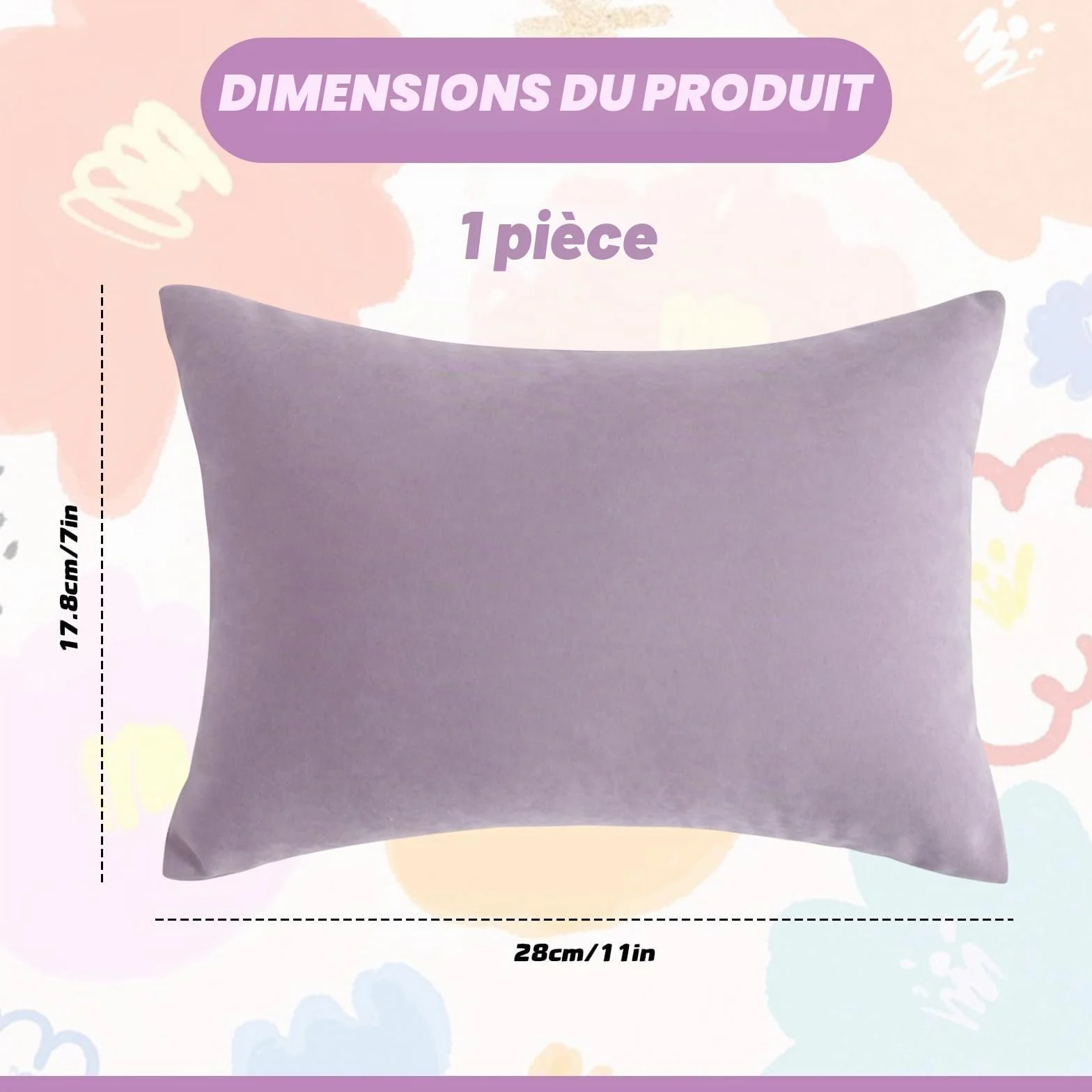 Plushcewt Mini Oreiller de Voyage en Coton Lavable 27,9 x 17,8 cm