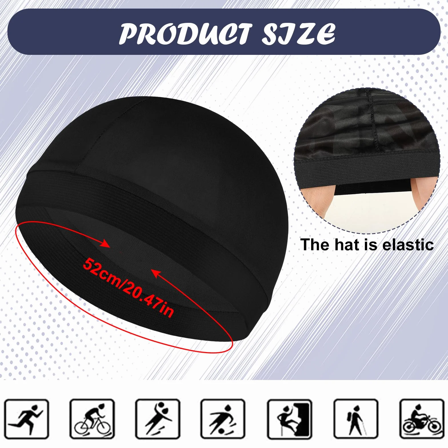 Giantree Lot de 4 bonnets ondulés soyeux Durag Headwear en satin pour homme