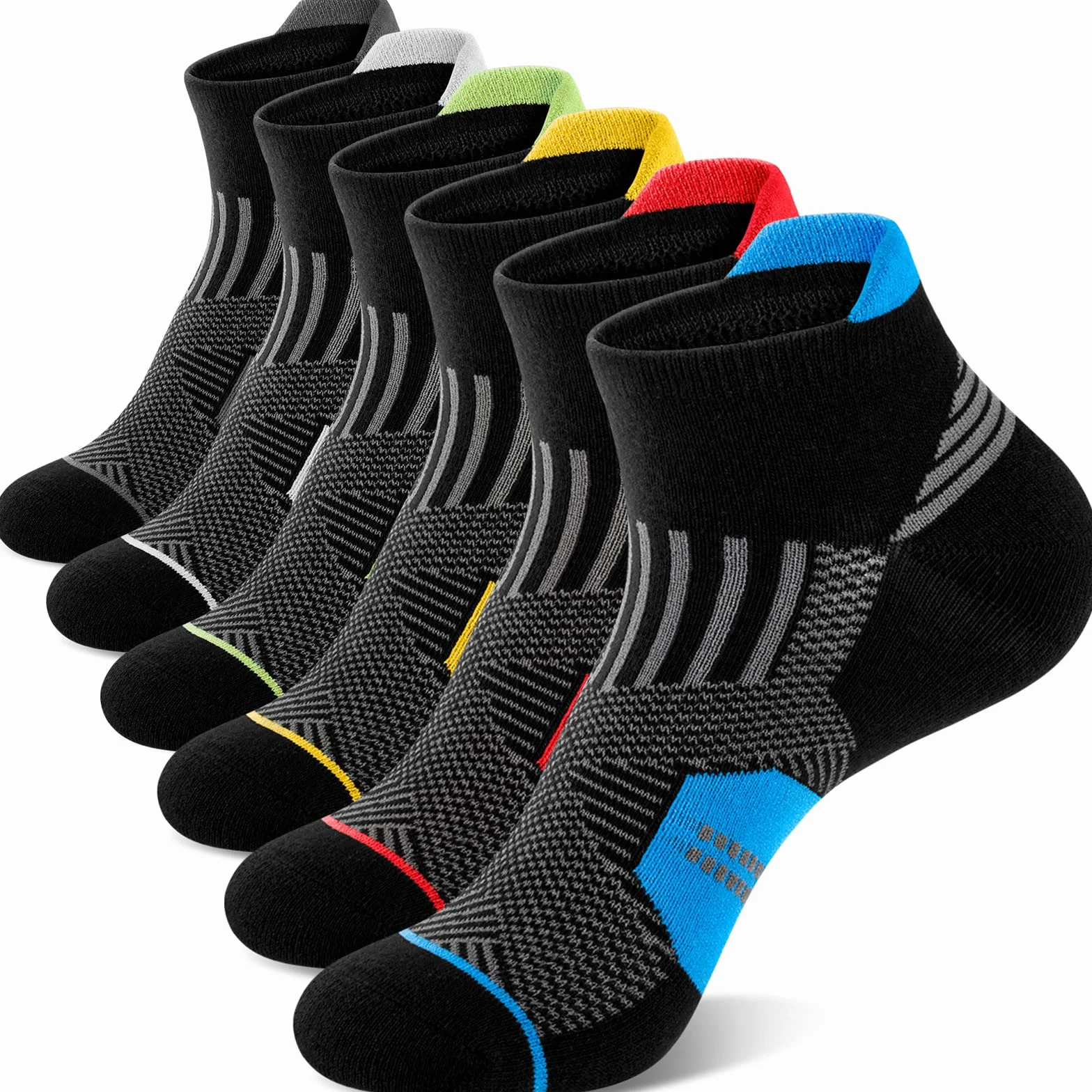 Niofind Chaussettes Homme Sport Lot de 6 Paires Coton Respirant Anti-transpiration Running Travail Randonnées