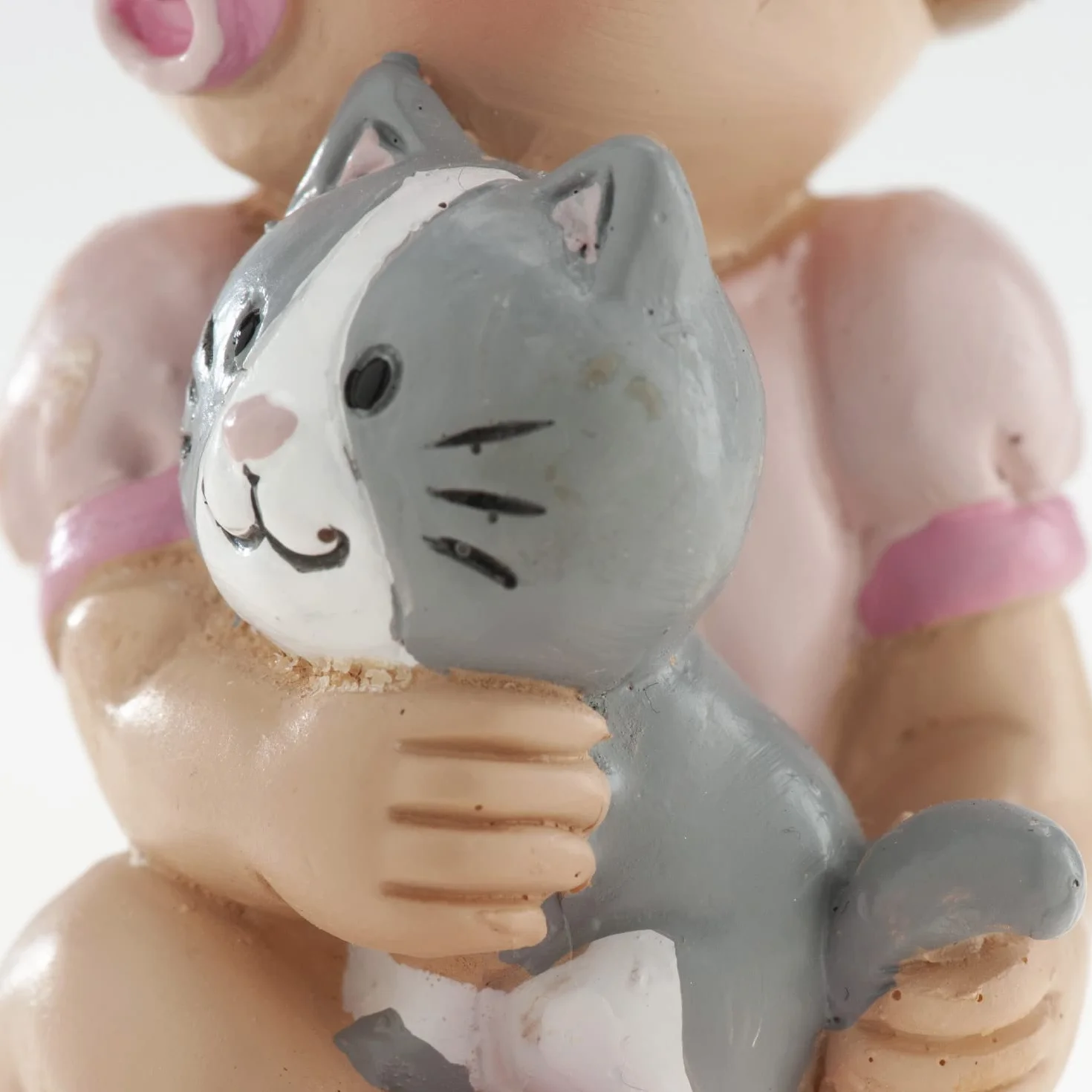Figurine en résine Décoration Baptême Fille 10 cm Cake Topper Bébé Chaton Design Original