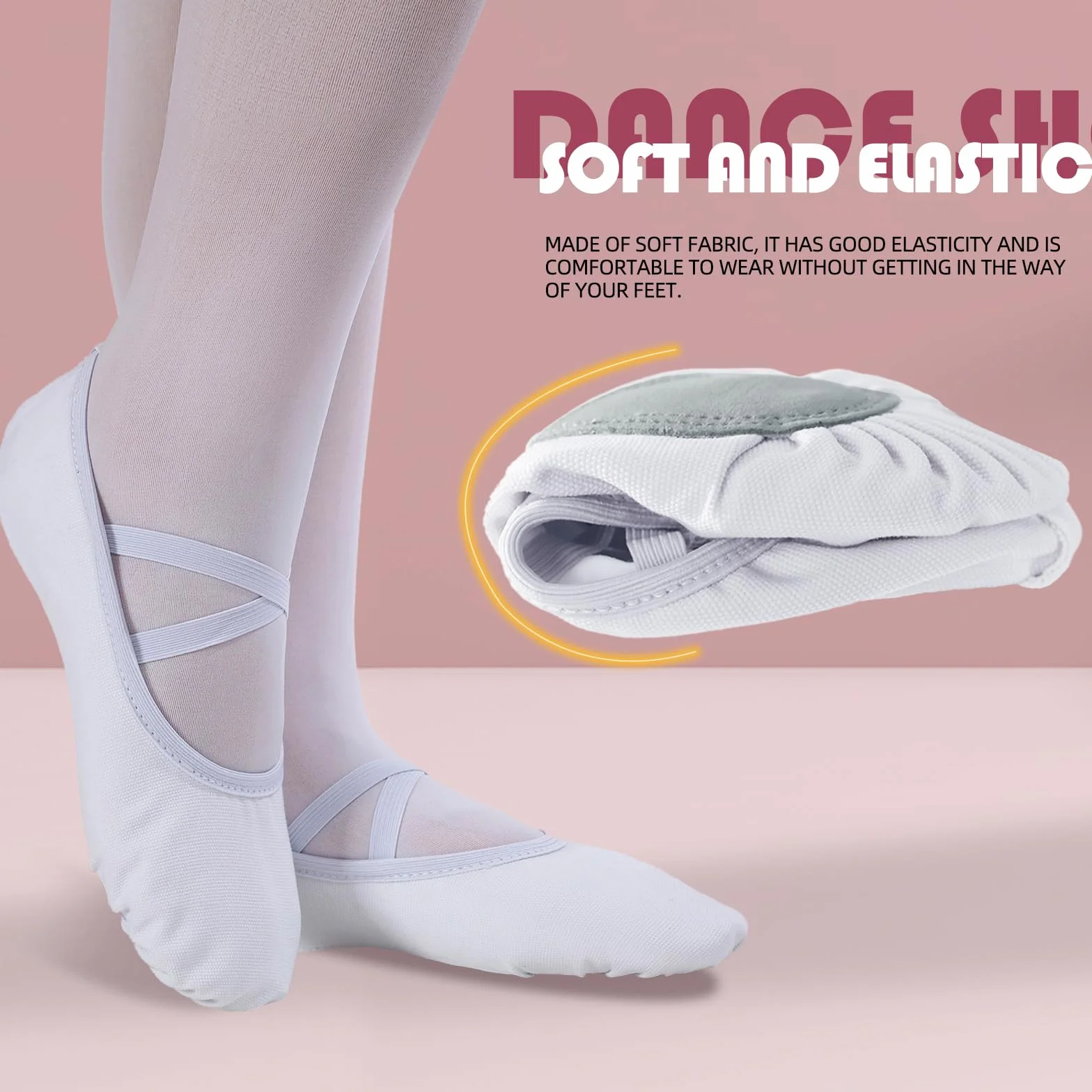 Chaussures de Ballet Doux Toile Chaussons Pilates Yoga Gymnastique Split Plate pour Femmes 22-44 EU