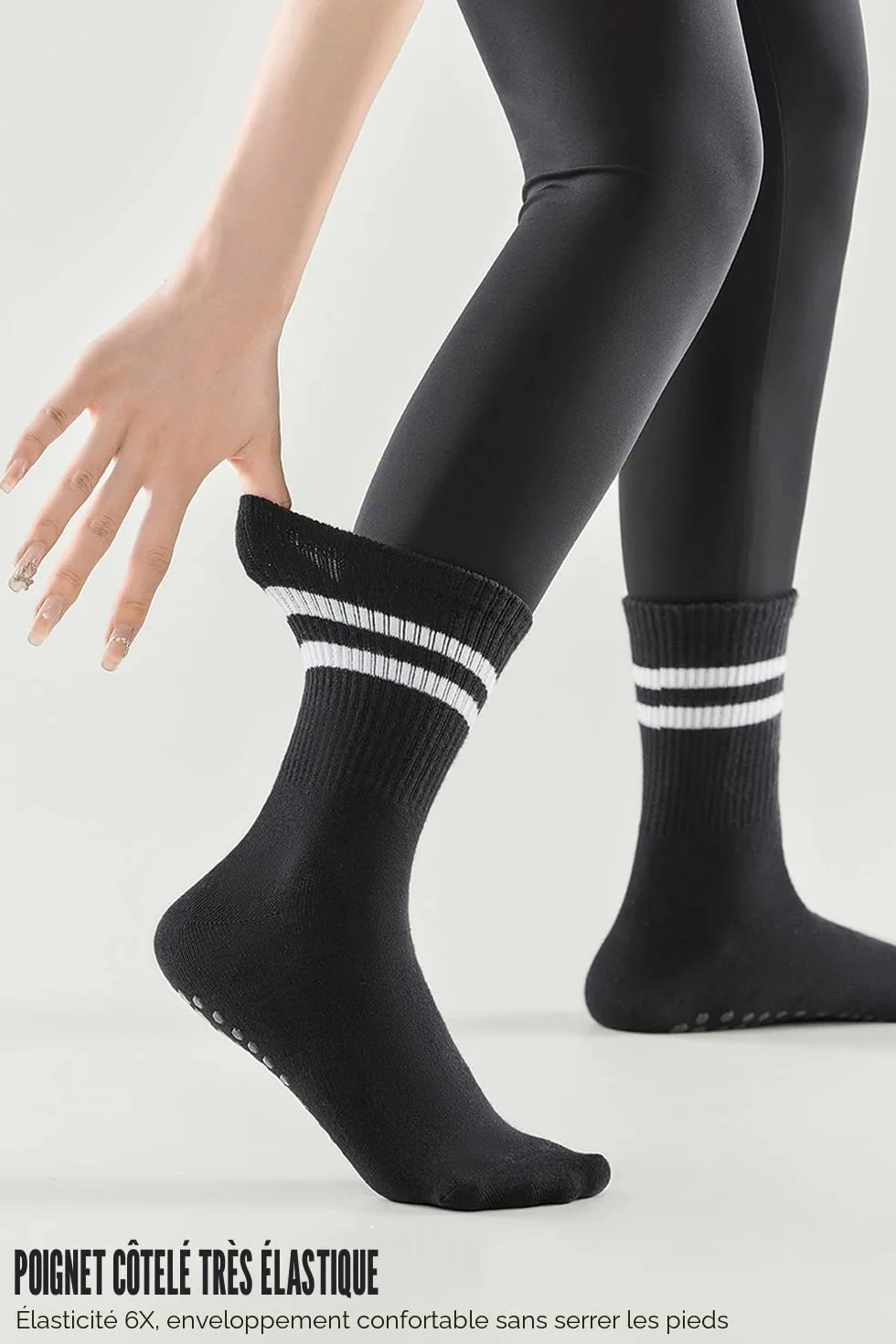 Chaussettes Pilates Yoga En Coton Antidérapantes Taille UE 35-42