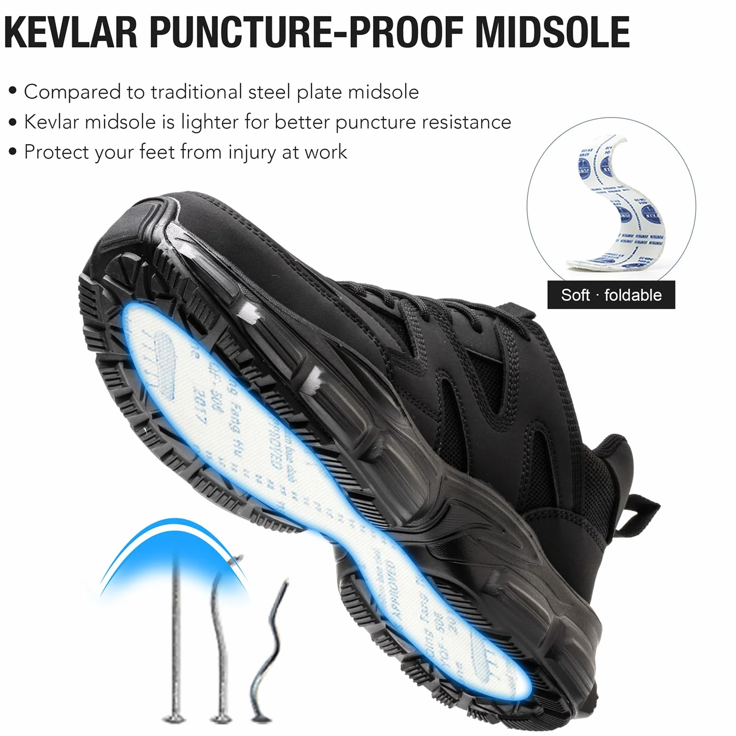 Chaussure de Sécurité Femme Légère Basket Securite Respirante Antidérapante Chaussures Travail Embout Acier