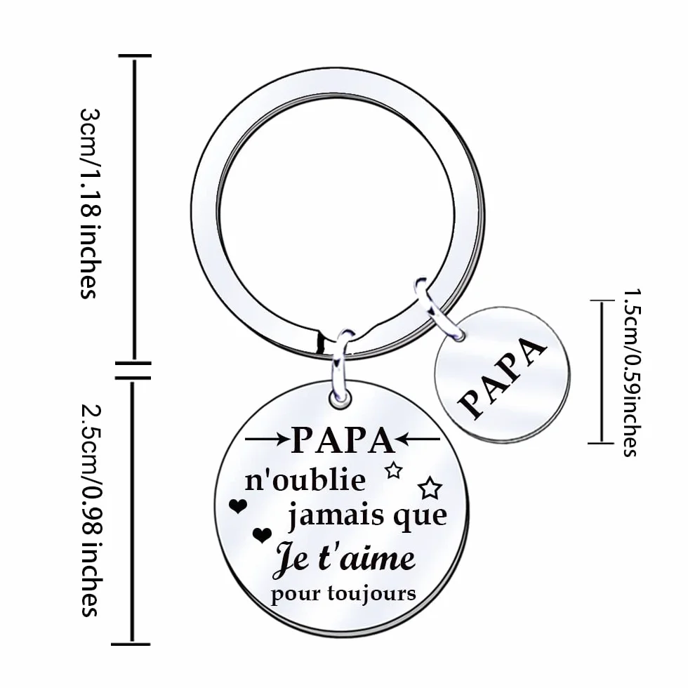 Porte-cles Papa Cadeau Original Fete des Peres Anniversaire