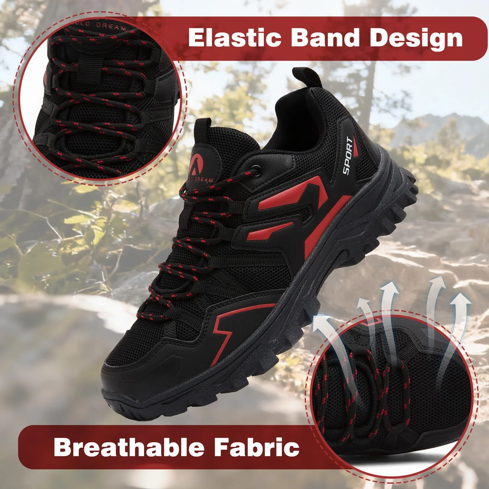 Chaussures de Randonnée Homme Antidérapantes Respirant Trekking Stabilité