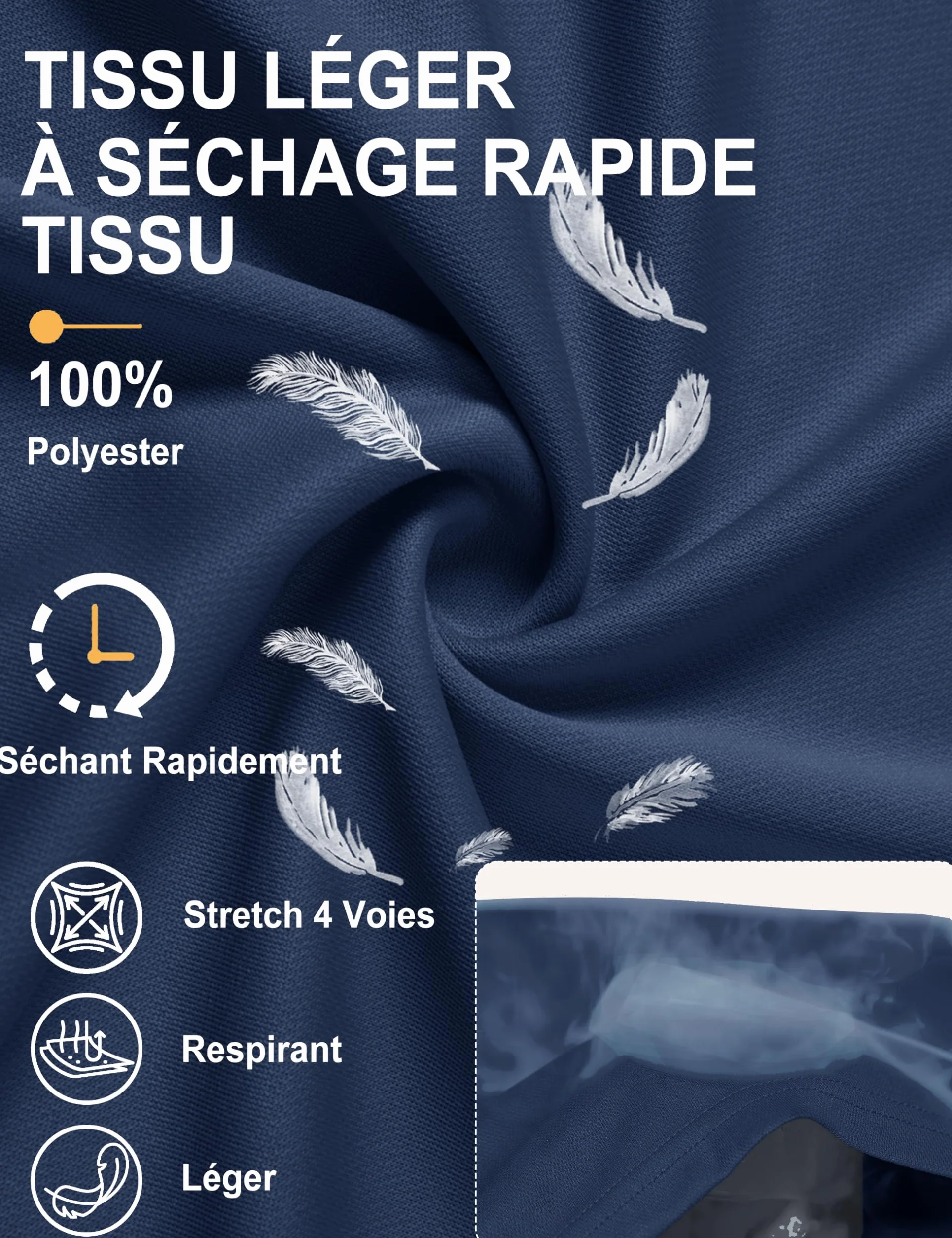 TACVASEN Polo Homme Manches Courtes Ete Golf T-Shirt Respirant Sport