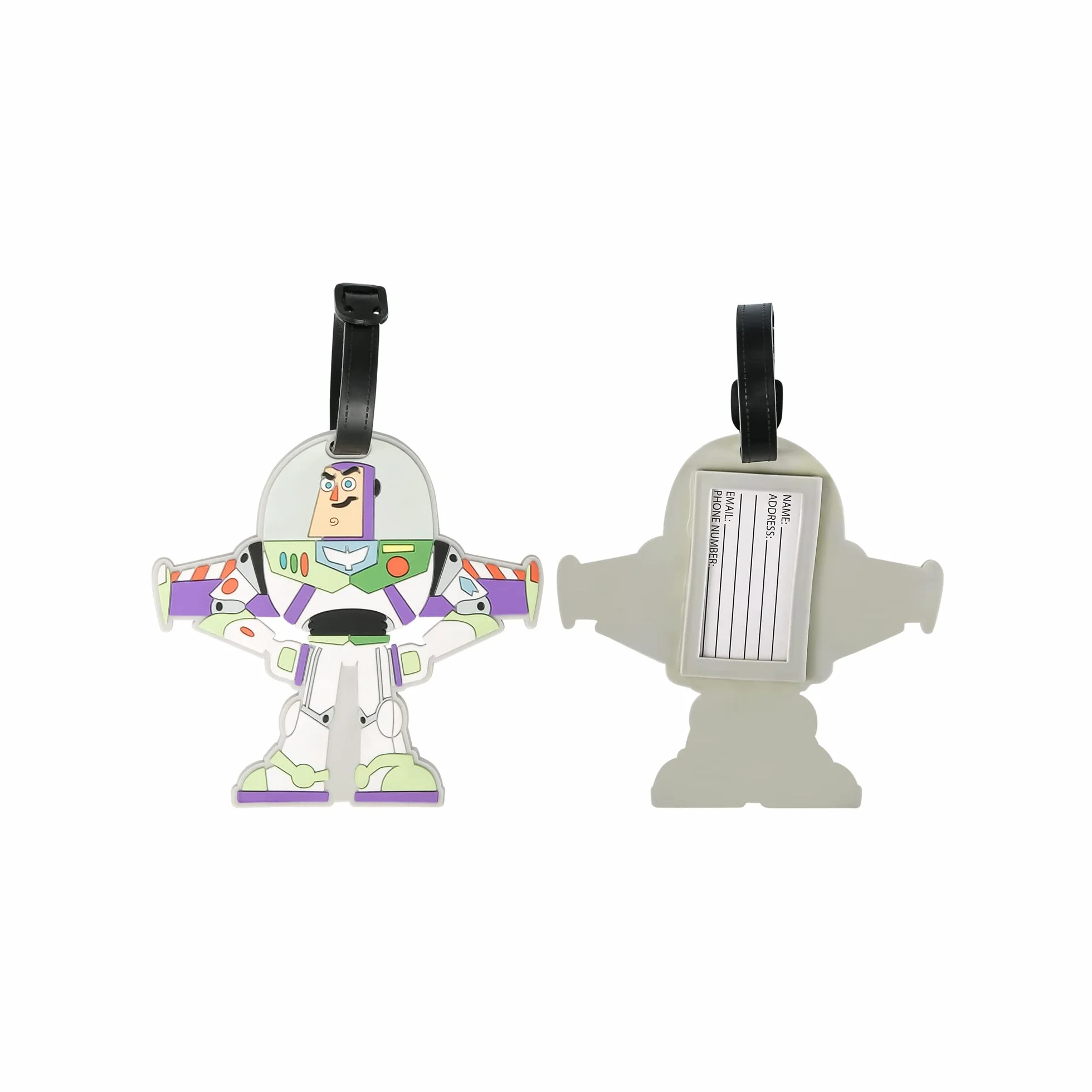 Disney Toy Story Lot de 2 étiquettes à Bagages Buzz & Rex Vert/Blanc/Violet