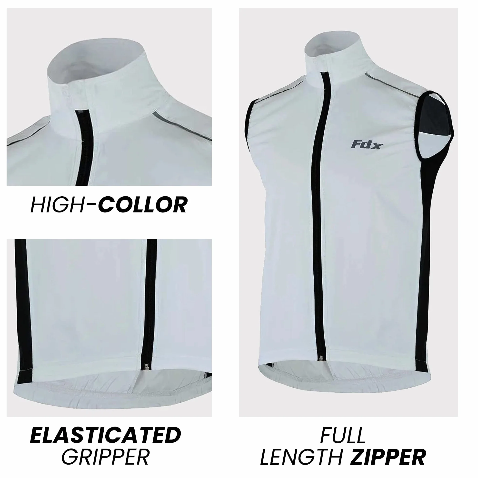 FDX Gilet de cyclisme coupe-vent pliable pour homme