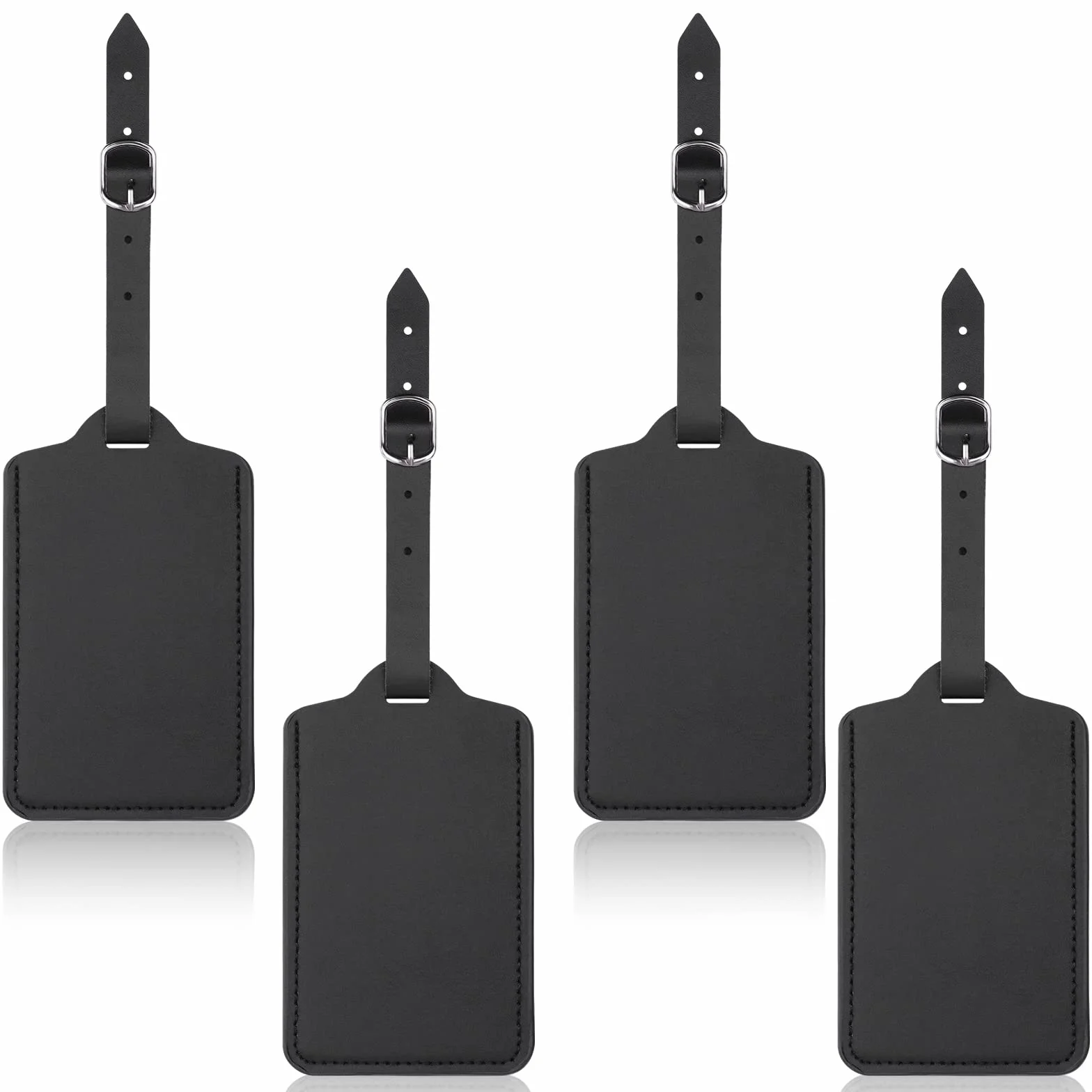 Flintronic 4PCS Étiquettes d'identification pour Bagages, Prévenir Perte Sacs Valises - Noir