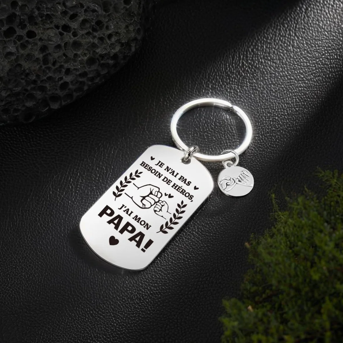 Porte Clef Inoxydable Cadeau Papa Fête des Pères Anniversaire