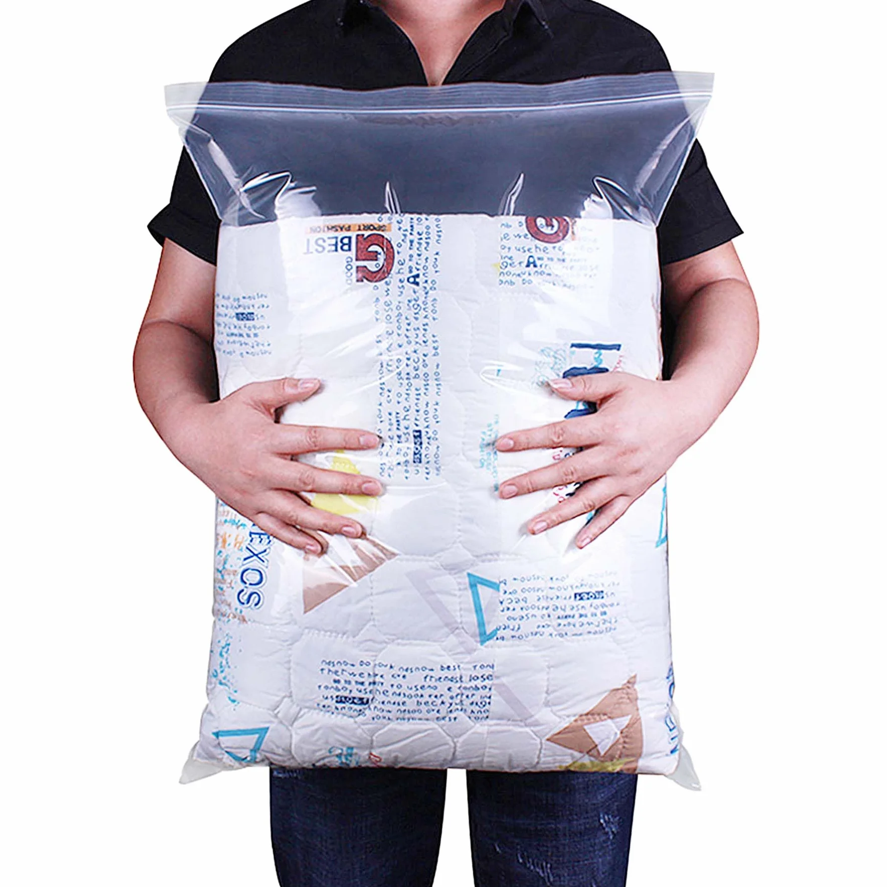 Sachets Plastique Transparents Refermables 40x60cm 15 Pièces Sac Zippé Rangement