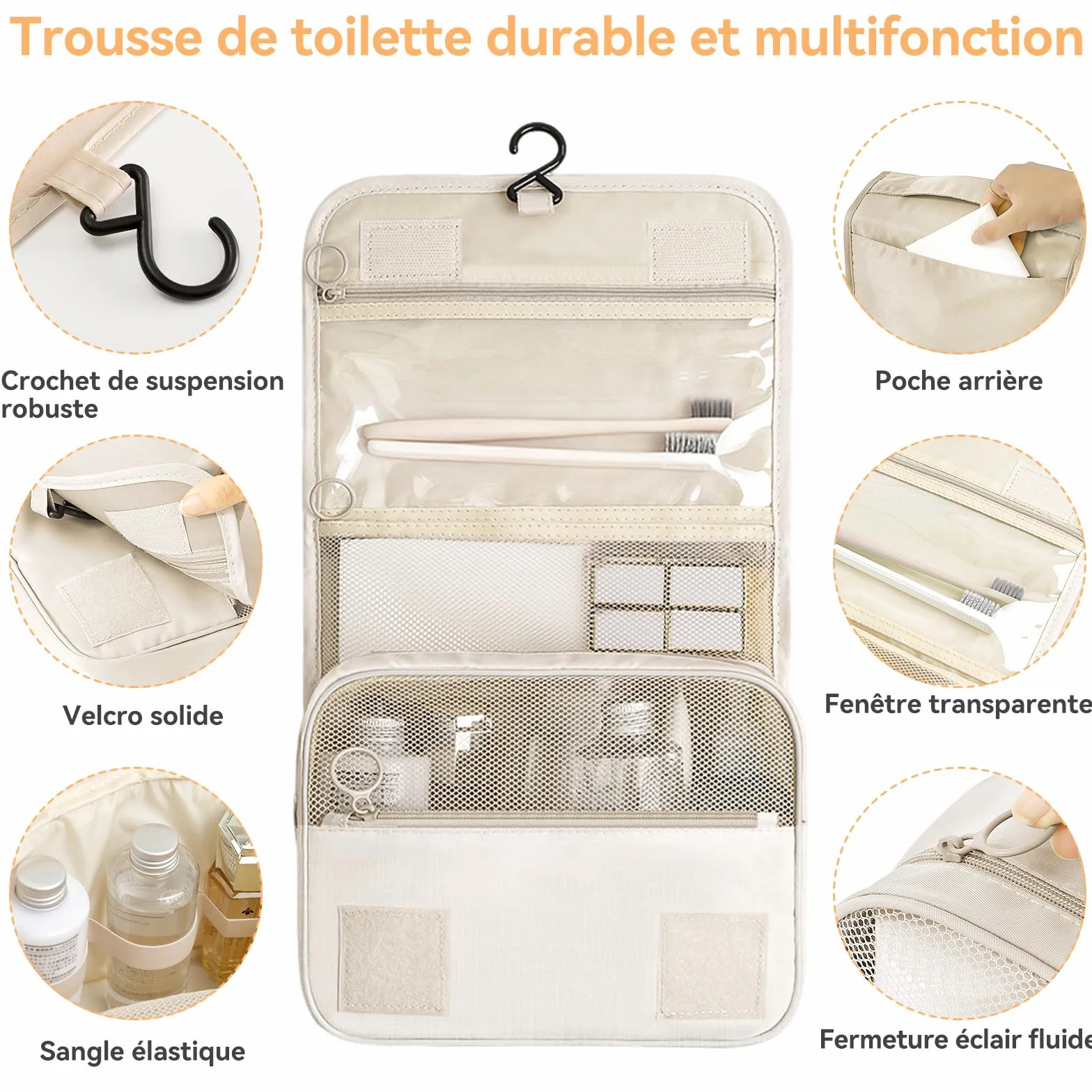 Organisateur Valise 12 Pièces Beige - Pochette Rangement Voyage Packing Cubes