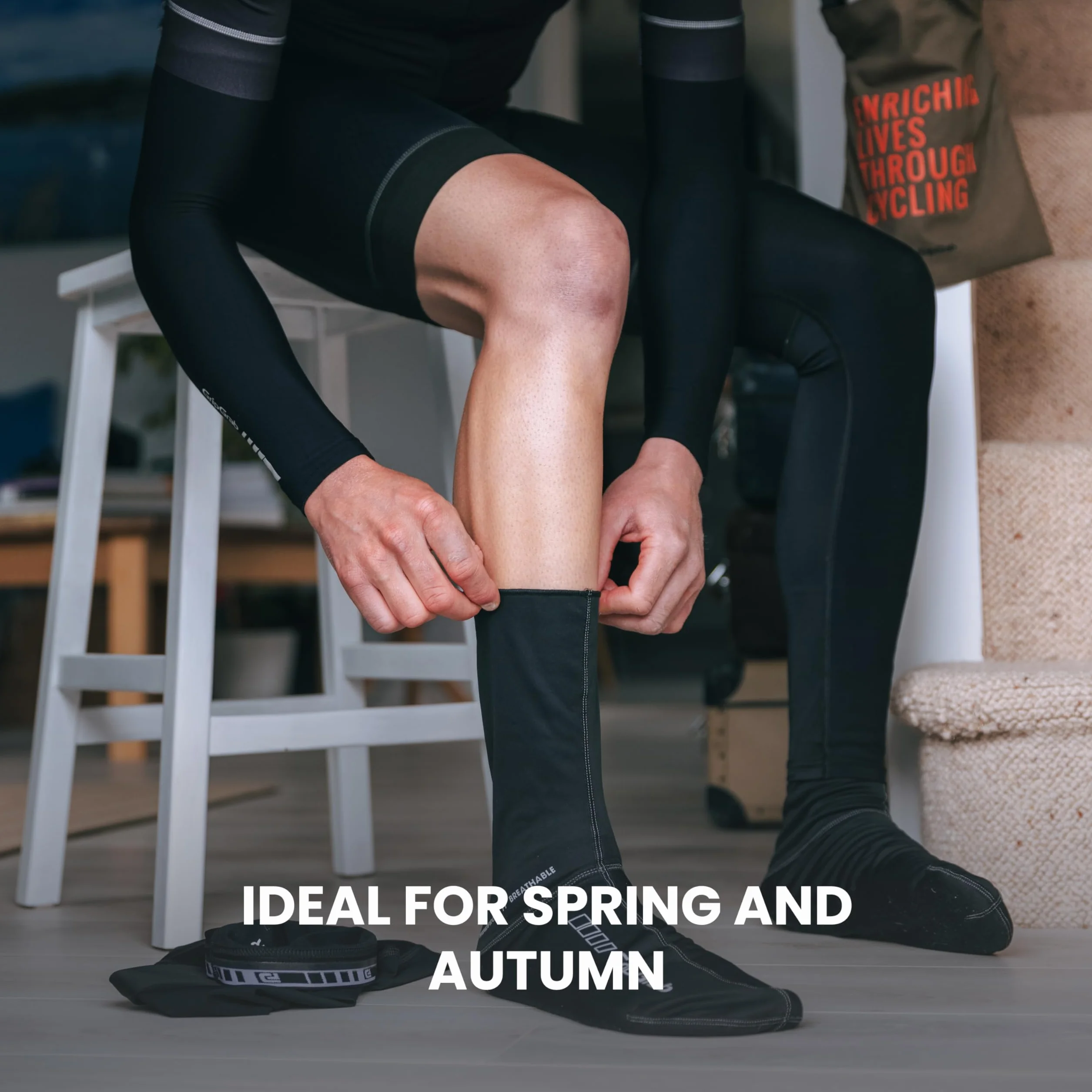 GripGrab Chaussettes Cyclisme Coupe-Vent Hautes Thermiques Préformées Vélo Course VTT Gravel