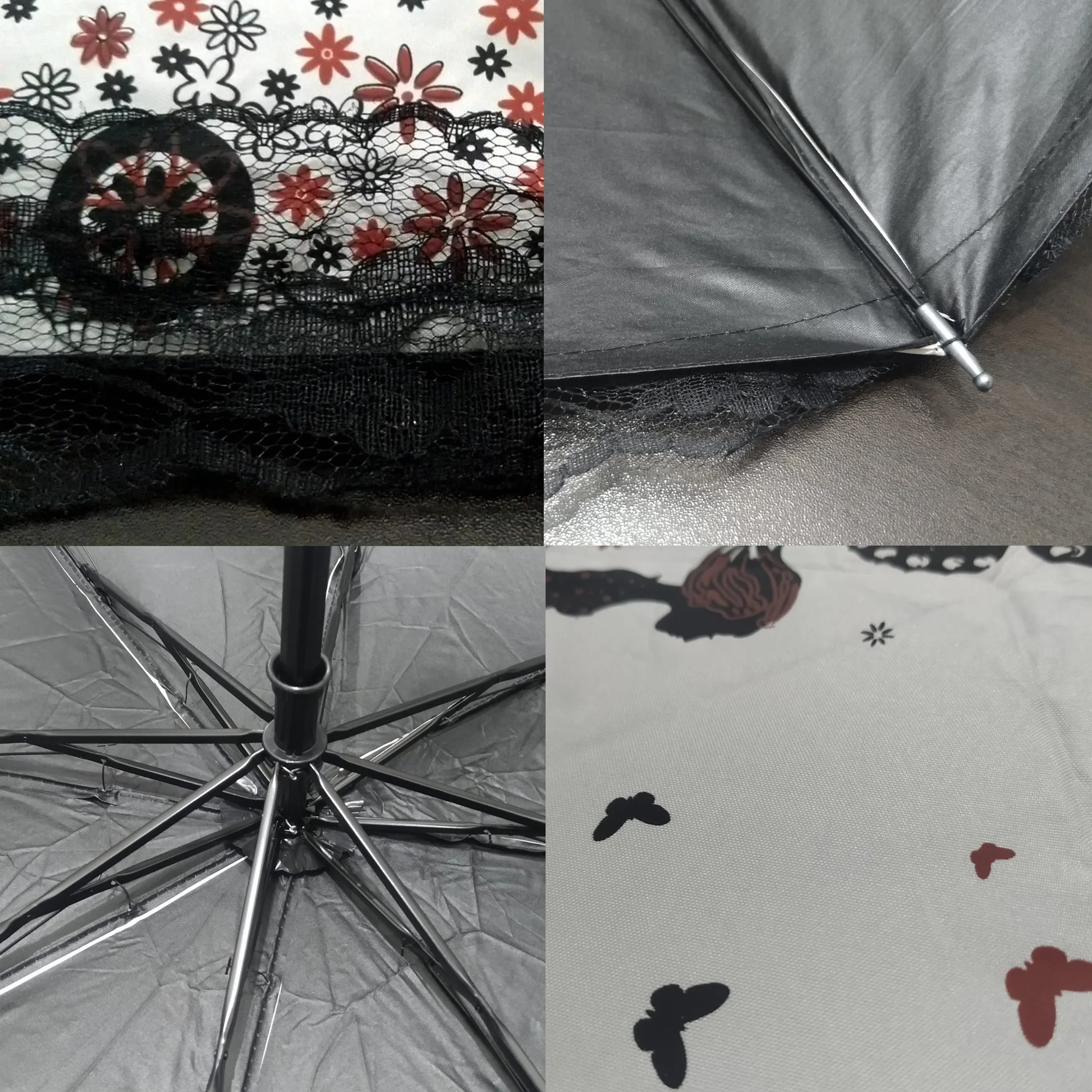 Parapluie pliant UV Ombrelle Compact Protection contre le vent Voyage Résistant à l'eau pour femmes