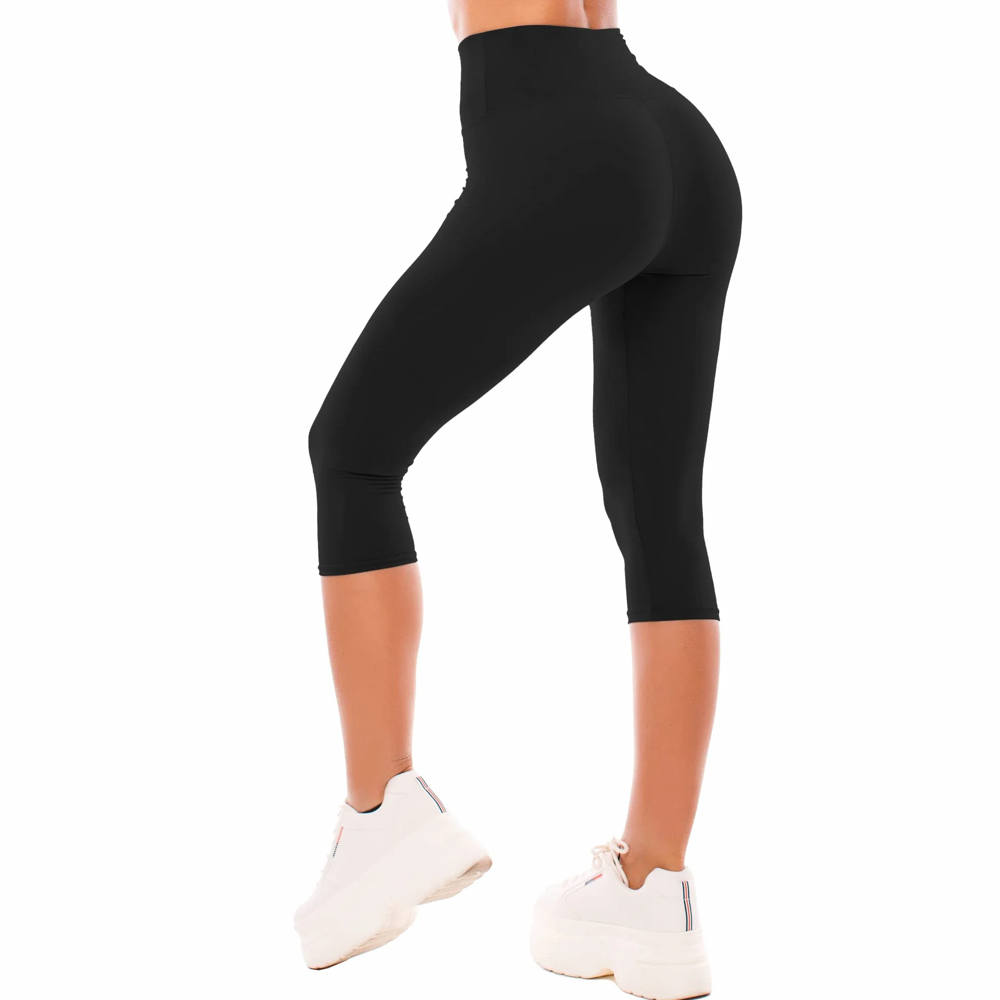 SINOPHANT Legging 3/4 Femmes Pantalon de Sport Taille Haute Yoga Opaque Doux