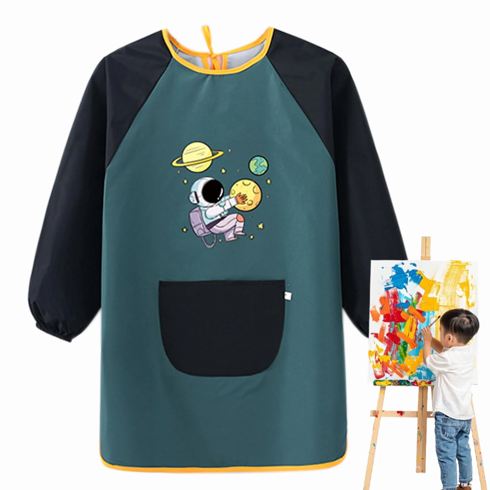 Blouse Anti-Tâches Enfant à Manches Longues pour Peinture, Jardin, Cuisine