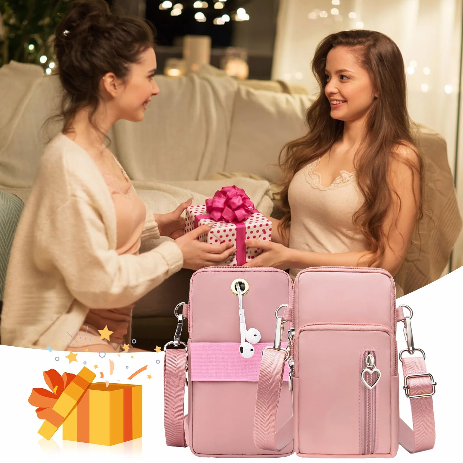 Sac Pochette Téléphone Portable Femme Bandoulière Réglable Running Armbag