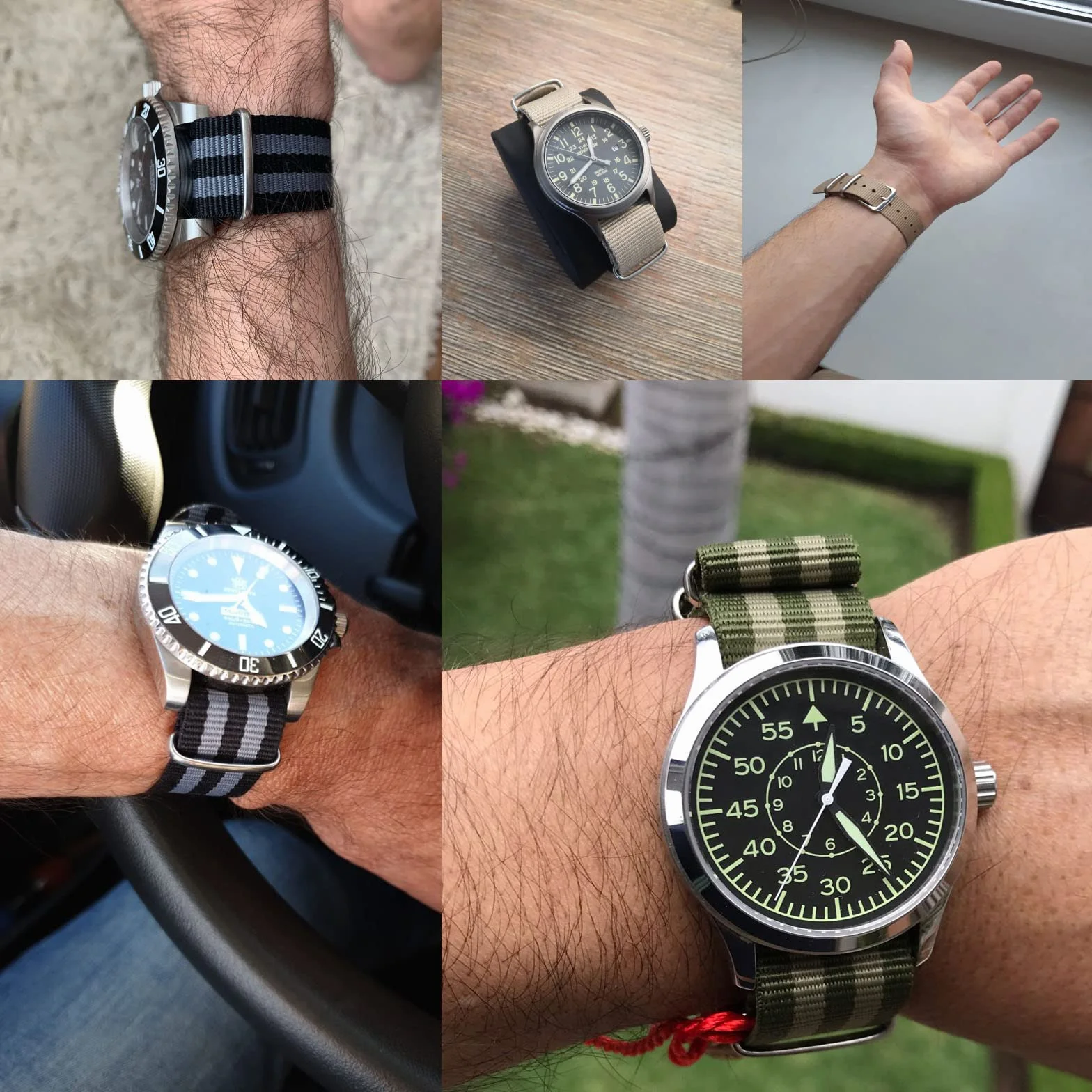 Bracelet de montre de rechange en nylon, lot de 2, 18-22 mm pour homme et femme