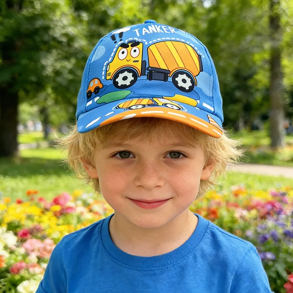 Casquettes Brodées Capybara Baseball pour Enfants en Coton Excavator Modèle Sport Outdoor
