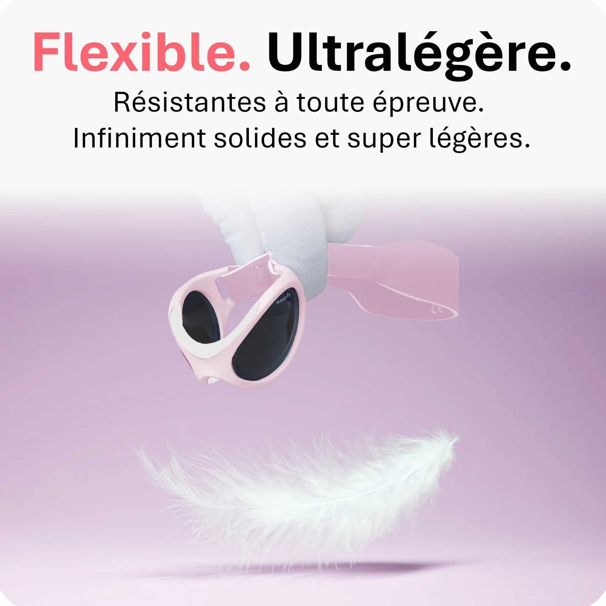 Lunettes de soleil bébé 0-18 mois bandeau ajustable souple monture flexible protection UV400 sans BPA Design européen moderne
