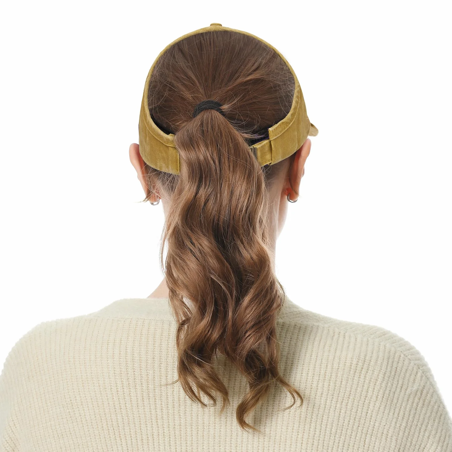 Casquette de Baseball en Coton lavé pour Queue de Cheval Femme Chignon désordonné