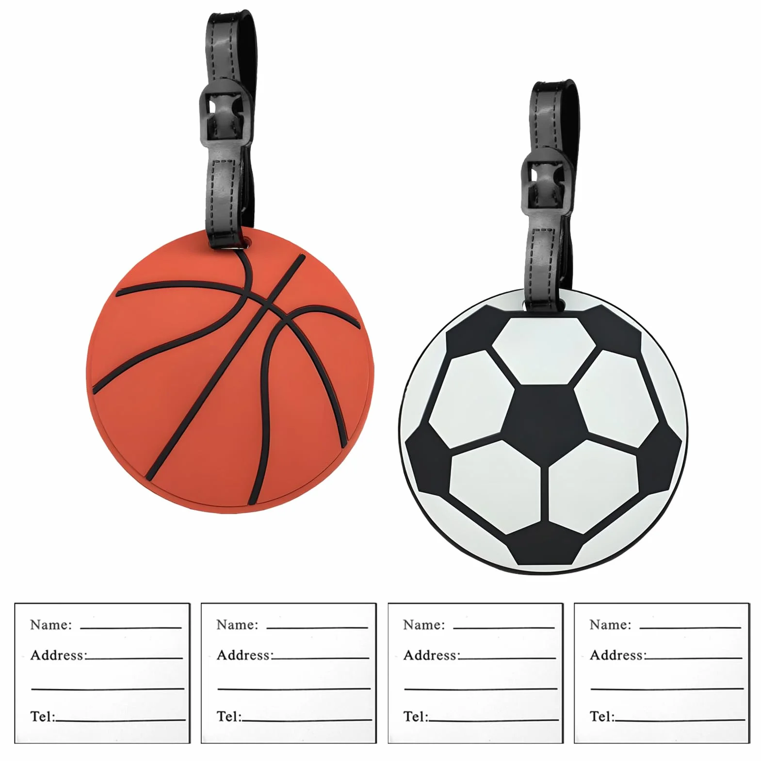 Silicone Étiquette Bagage Football Basket-ball pour Valise Avion Voyage