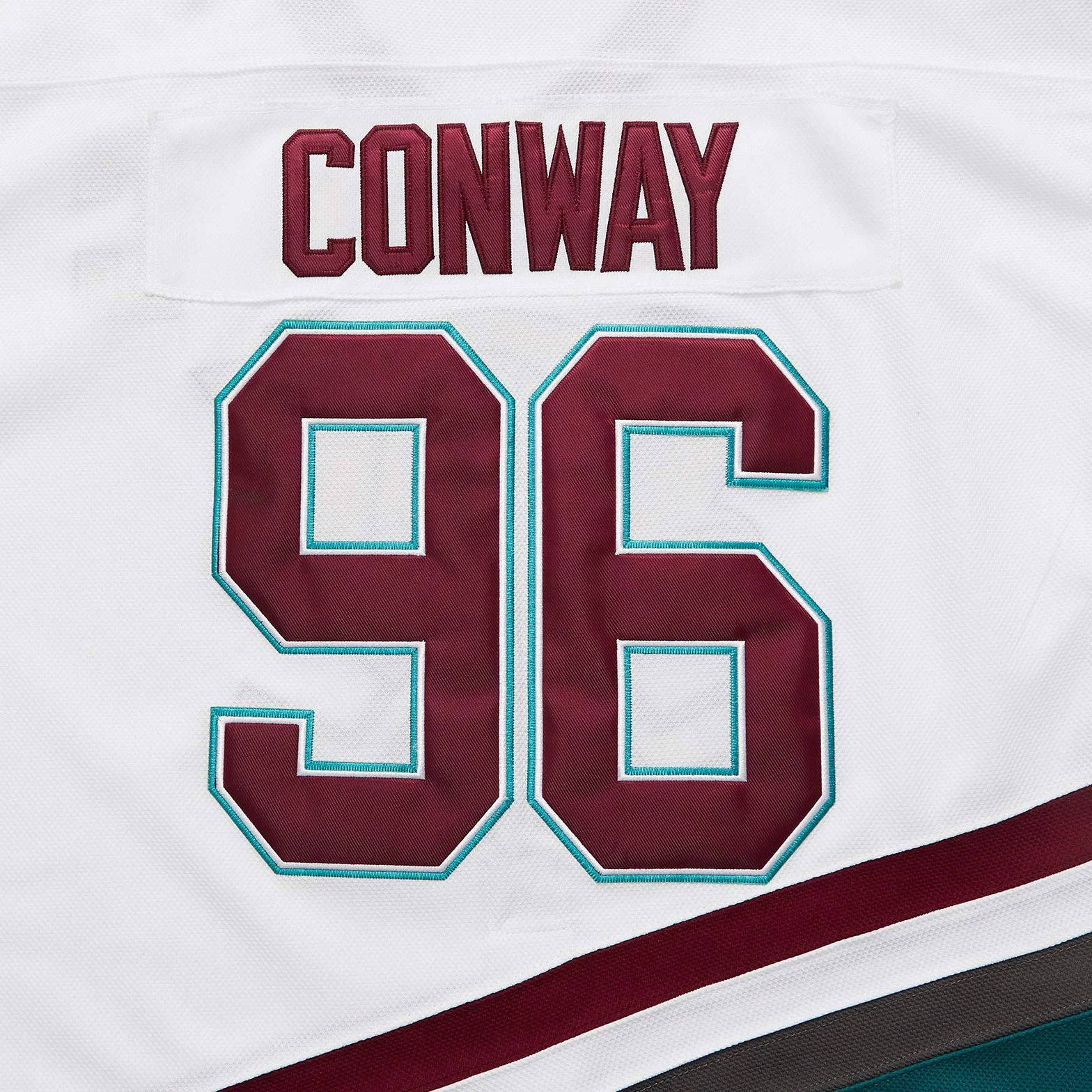 Mighty Ducks Maillot de Hockey sur Glace Blanc Charlie Conway #96 Taille Adulte