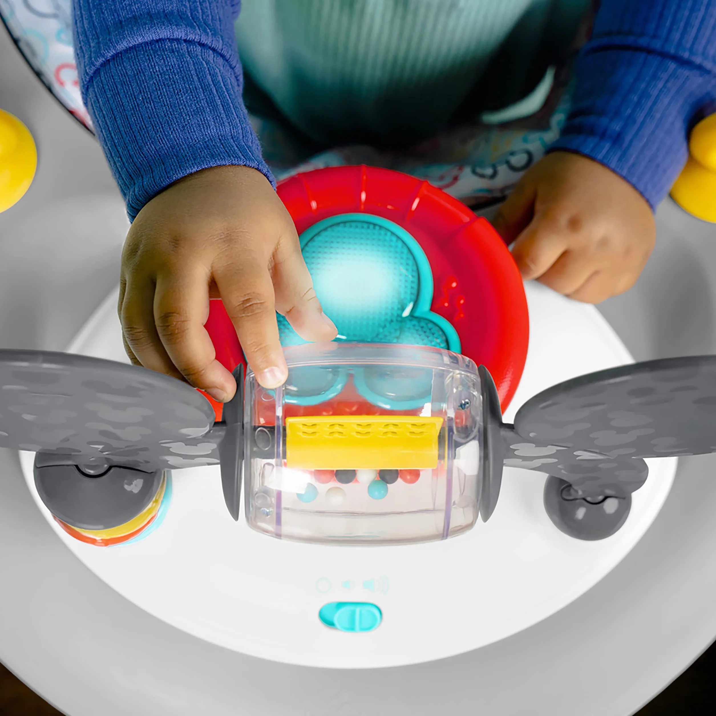 Bright Starts Disney Baby Trotteur Mickey Original Bestie 2 en 1 Centre d'activités avec lumières et musique, hauteur réglable