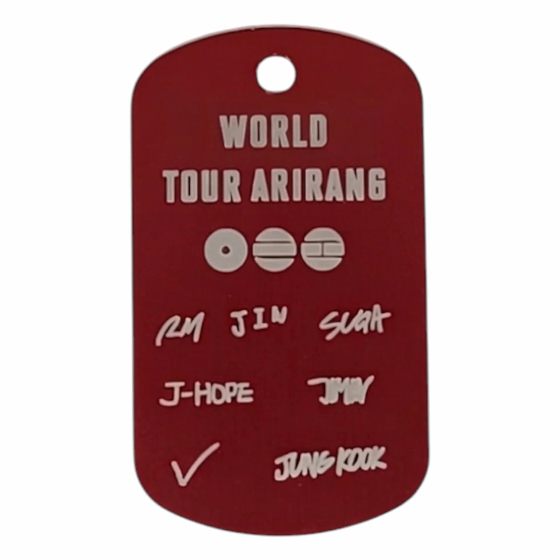 Plaque Aluminium Rouge Gravée Double Face Kpop BangTan Sonyeondan World Tour Arirang 90 cm