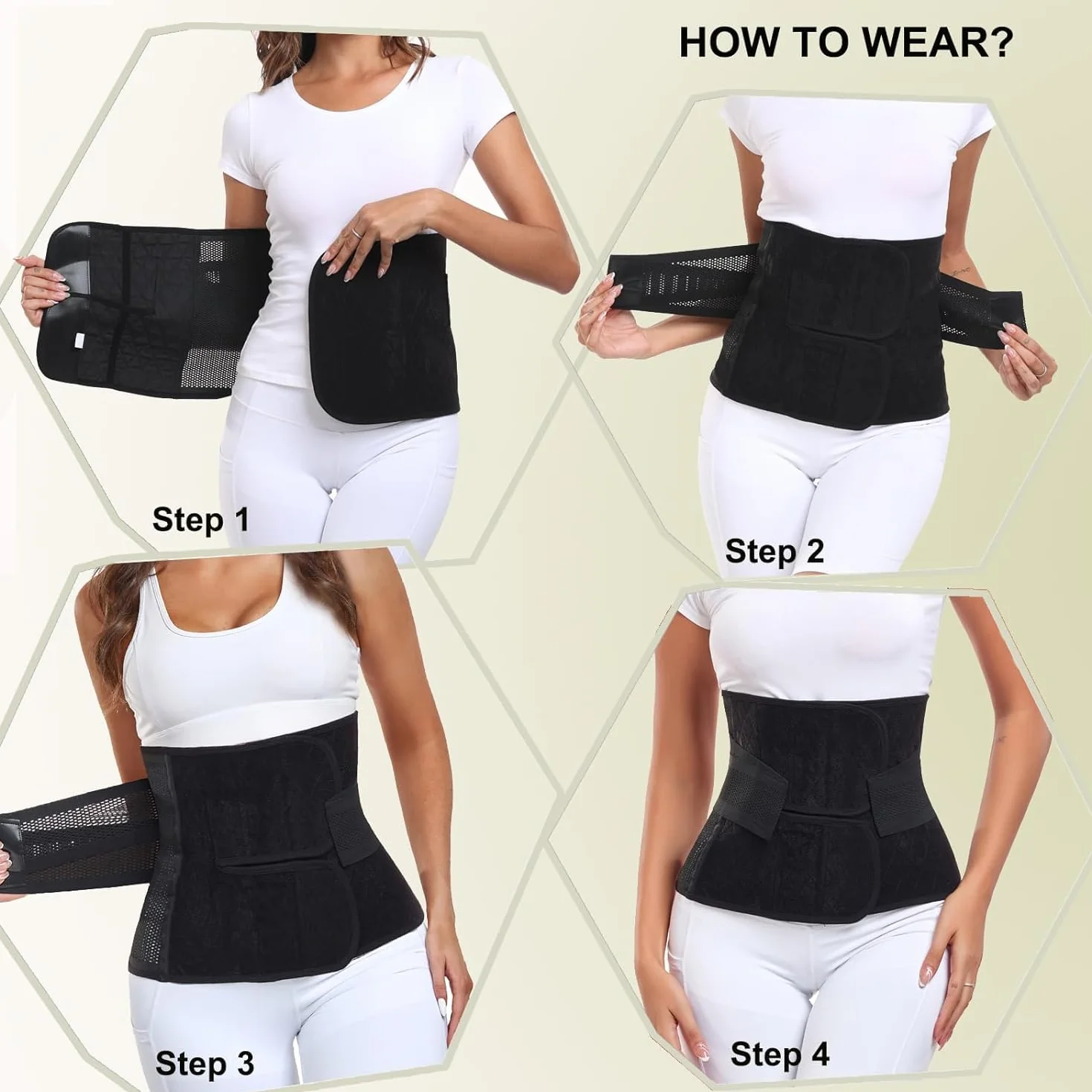 MAMODY Ceinture post accouchement ventre plat post-partum Noir L