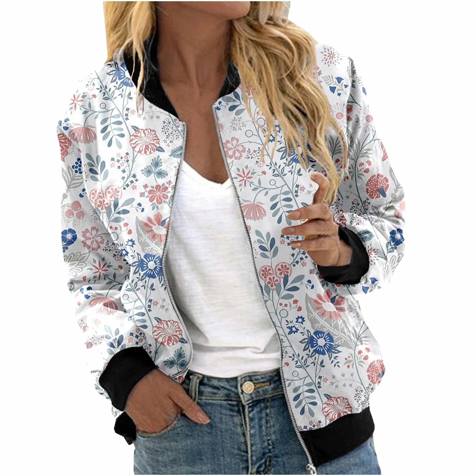Veste Femme Printemps Bombers Blouson Mi Saison Manteau Été Jacket Sport Sweatjacke Chic Manches Longues Parka Légère Streetwear