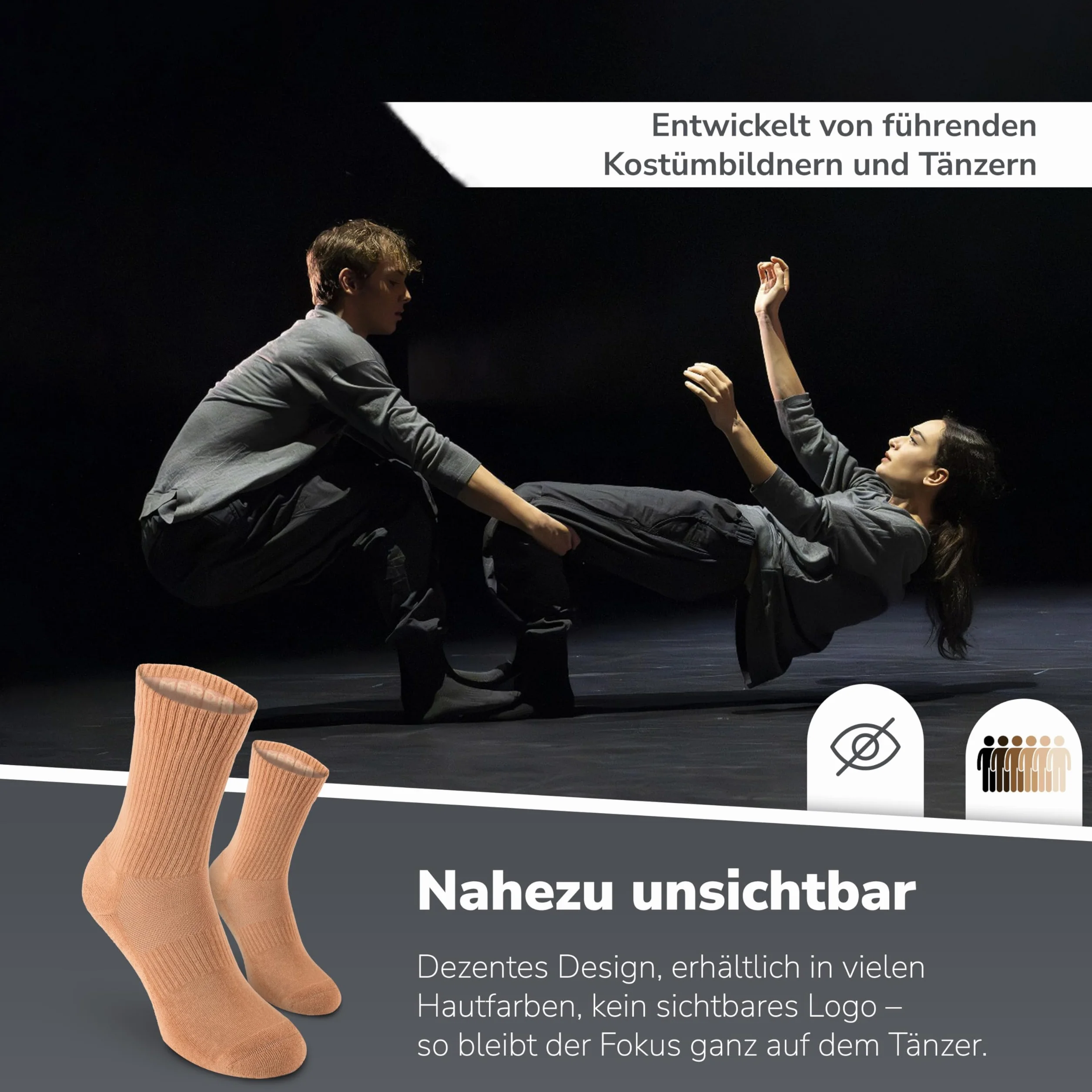 Safersox Chaussettes de danse ballet contemporain 3 paires