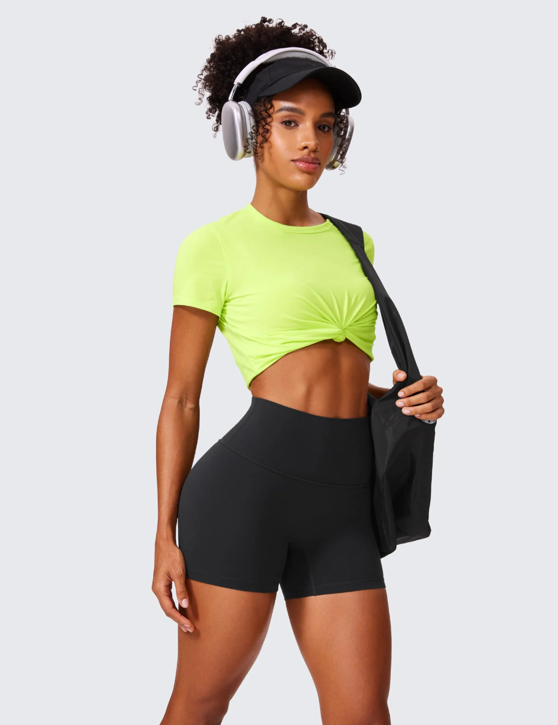 CRZ YOGA Butterlift Short Femmes Taille Haute 10cm 15cm