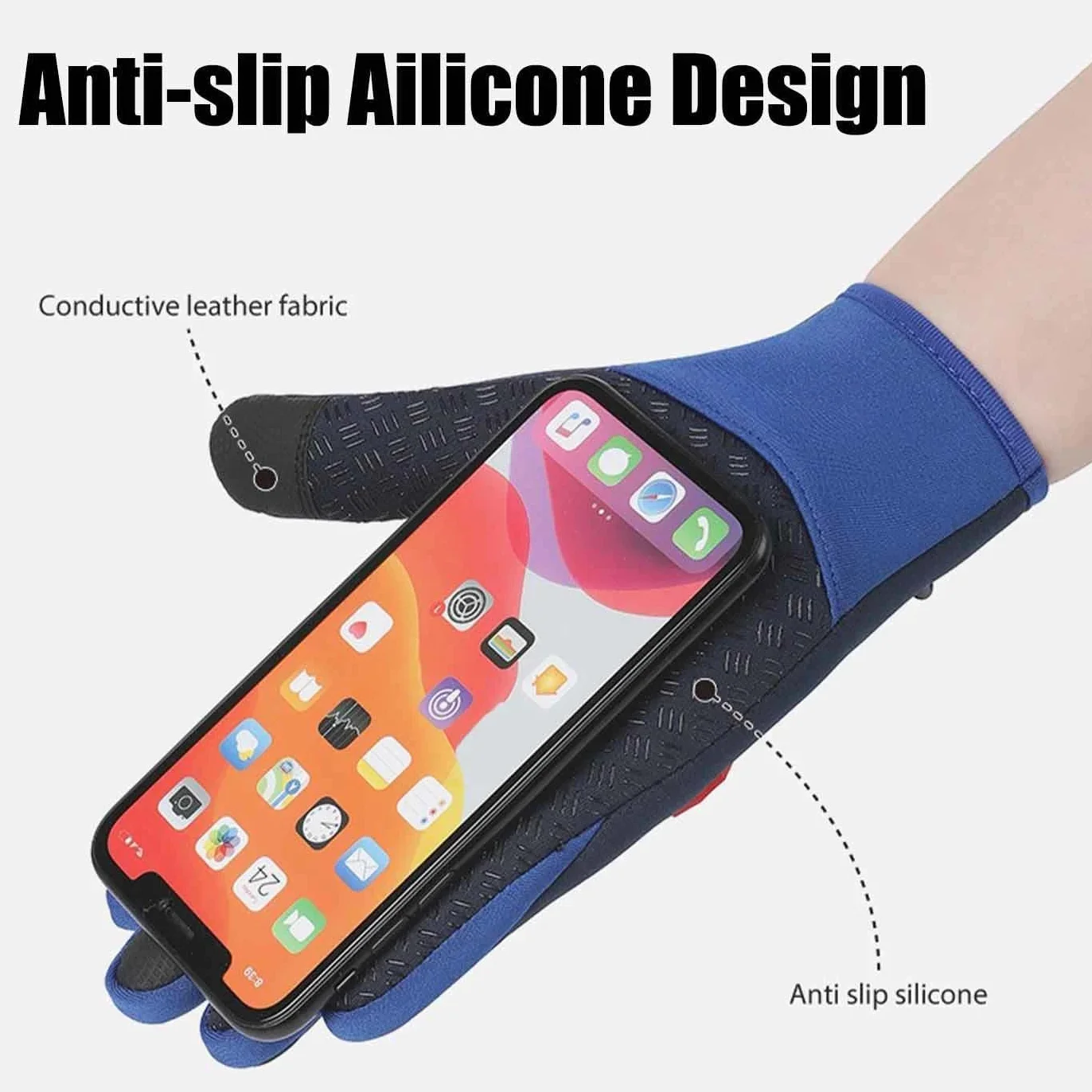 YUNFAN Winter Gloves Thermal Touch Screen Windproof Waterproof Cycling Mittens Outdoor Non-Slip Glove for Driving Hiking