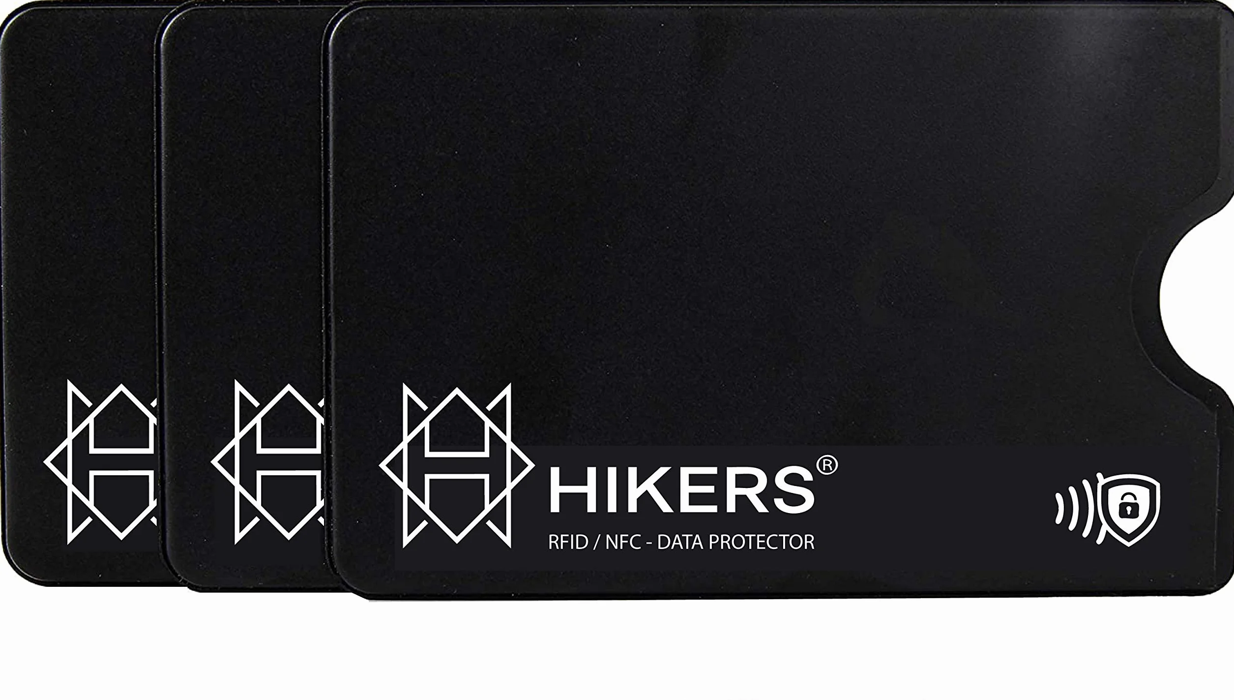 HIKERS Étui Protection Carte Bancaire sans Contact Rigide Lot de 3 Anti RFID NFC pour Carte de Crédit CB Blocage RFID Noir