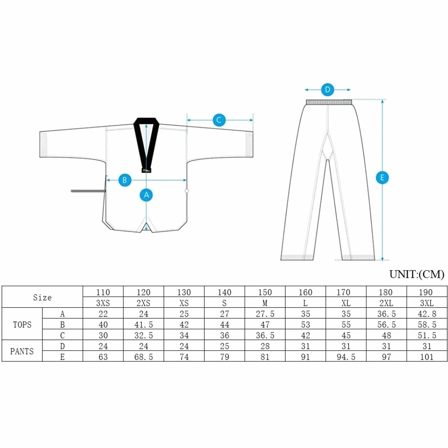Ensemble d'uniforme Taekwondo Gi noir avec dragon brodé - Ceinture incluse