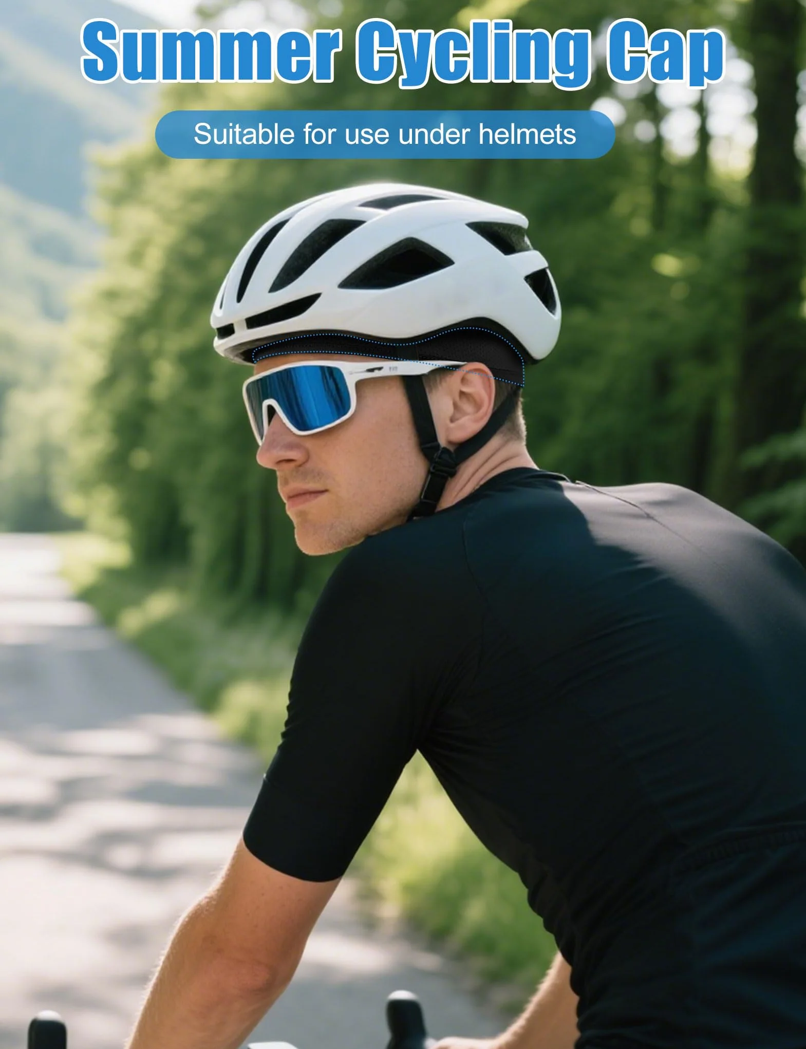 Becellen 2 Pièces Bonnets de Cyclisme Respirant Été Sport Élastique Casquette Vélo Skull Cap Doublure Casque