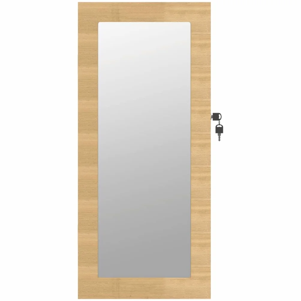 Armoire à bijoux avec miroir murale 30 x 8,5 x 67 cm