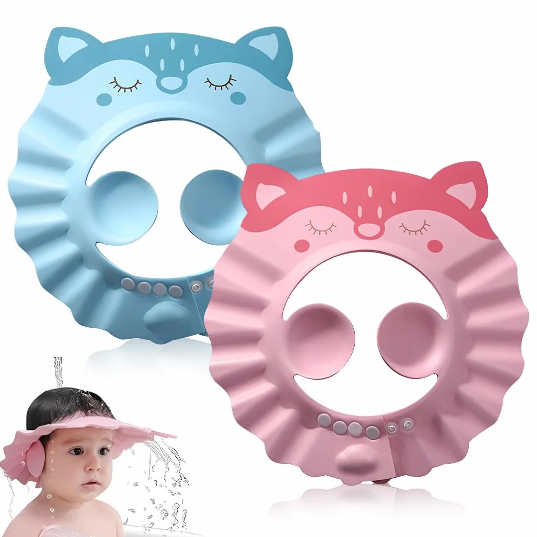 Bonnet de Douche Bébé Réglable Visière Protection Yeux Visage Shampooing Enfants