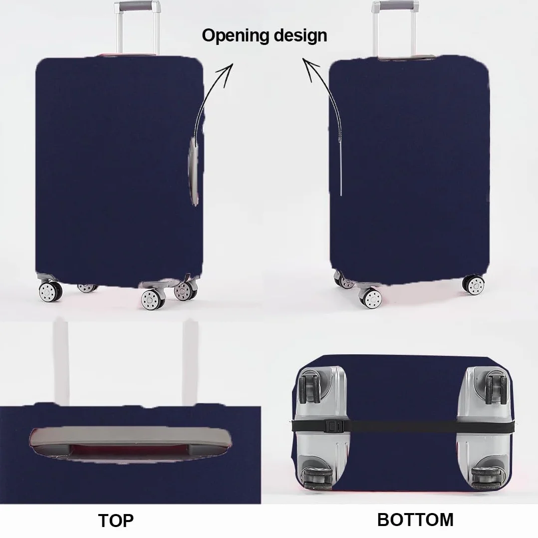 Housse Protection Valise Élastique en Silicone pour Bagages, Réutilisable (Bleu Marine, L)