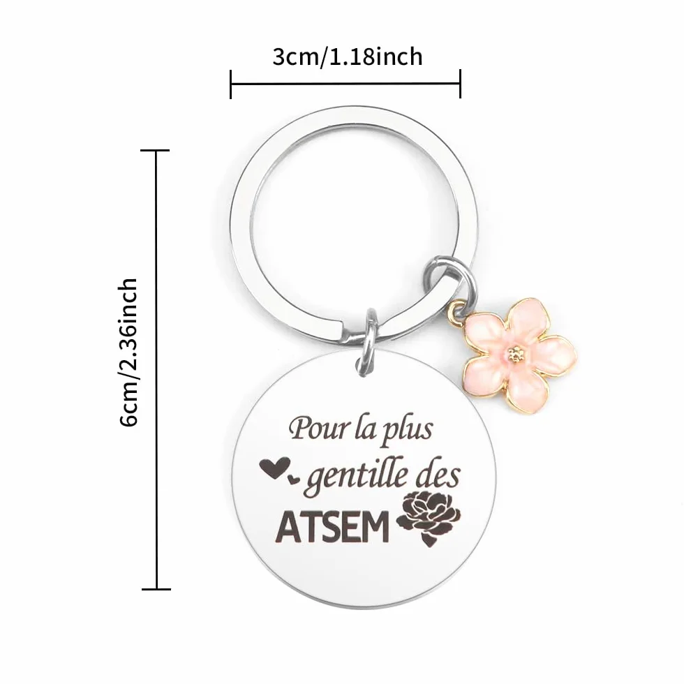Porte Clef Atsem Cadeau Assistante Maternelle Nounou Fin d'Année Creche Noel