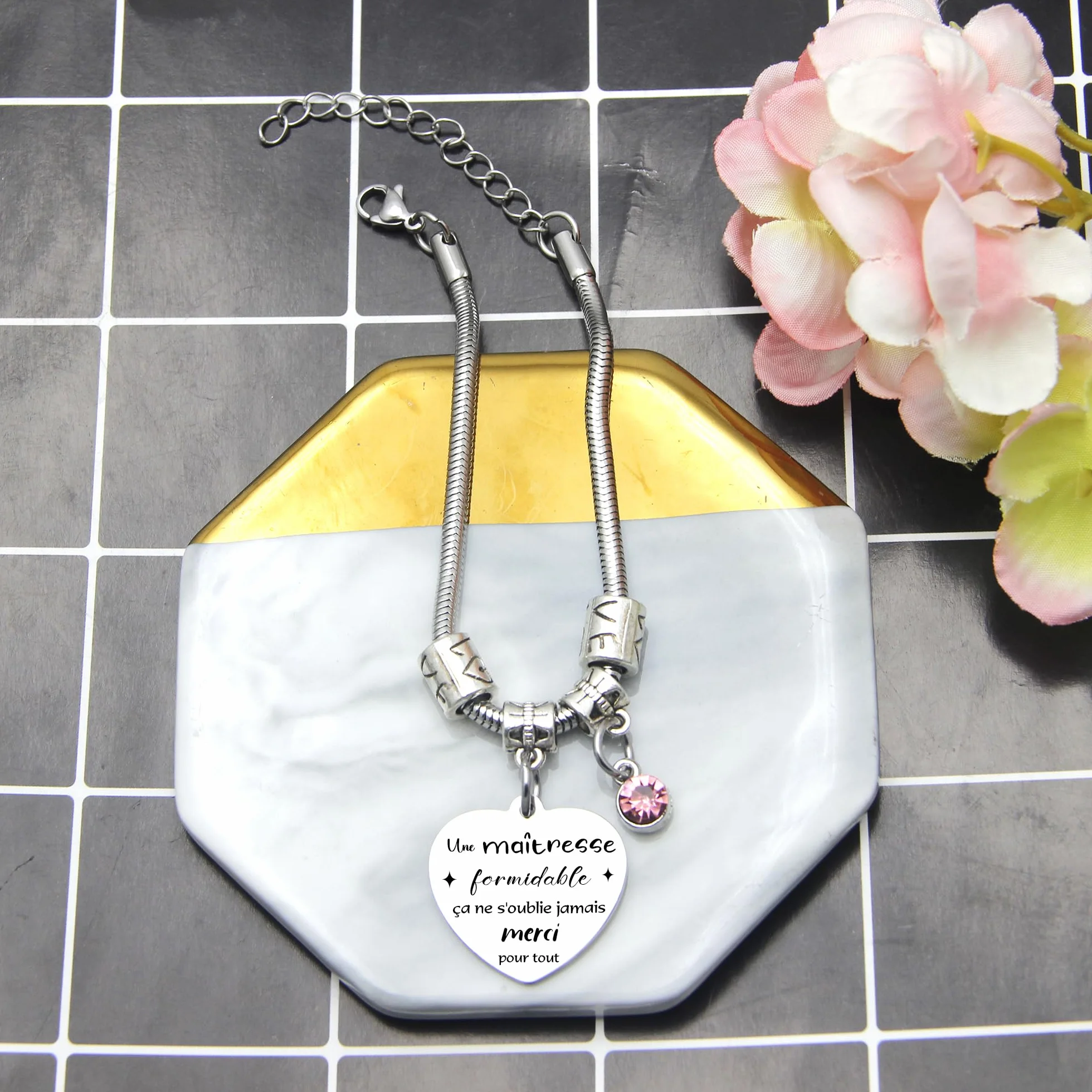 Bracelet Maîtresse d'École Cadeau Fin d'Année Scolaire Femme